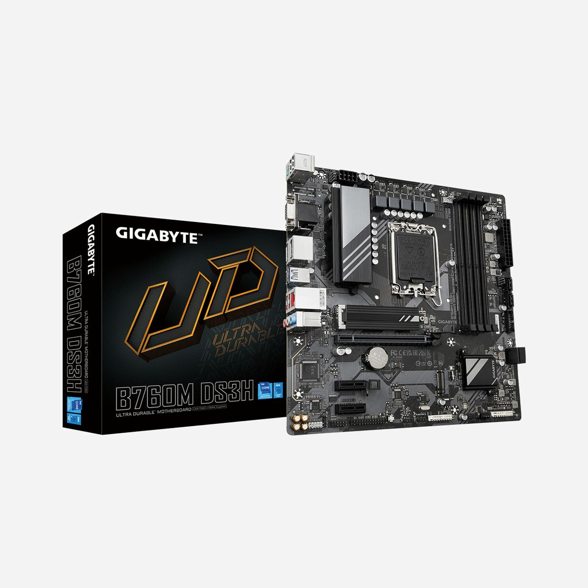 GIGABYTE Carte Mère B760M DS3H : Intel LGA 1700, DDR5 jusqu'à 7600MHz (OC), 2x PCIe 4.0 M.2, LAN 2.5GbE, USB 3.2 Gen, Micro ATX - Améliorez votre expérience informatique avec les séries de cartes mères renommées de GIGABYTE : AORUS, AERO et GIGABYTE. Dotées de designs innovants et de fonctionnalités avancées, ces cartes offrent des performances et une fiabilité exceptionnelles. Que vous soyez un joueur, un créateur de contenu ou un professionnel, nos séries répondent à vos besoins, en garantissant une qualité sans compromis et une technologie de pointe.