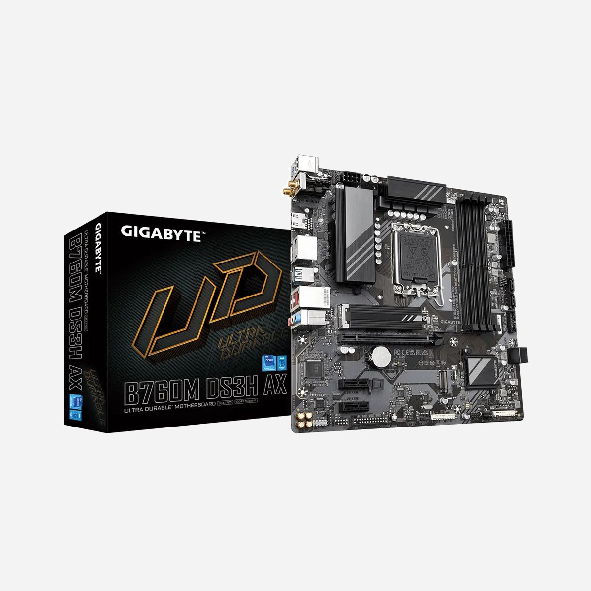 GIGABYTE B760M DS3H AX : Carte mère micro ATX Intel B760, DDR5 jusqu'à 7600MHz (OC), 2x M.2 PCIe 4.0, Wi-Fi 6E, LAN 2.5GbE, USB 3.2 Gen 2 - Améliorez votre expérience informatique avec les séries de cartes mères renommées de GIGABYTE : AORUS, AERO et GIGABYTE. Dotées de designs innovants et de fonctionnalités avancées, ces cartes offrent des performances et une fiabilité exceptionnelles. Que vous soyez un joueur, un créateur de contenu ou un professionnel, nos séries répondent à vos besoins, en garantissant une qualité sans compromis et une technologie de pointe.