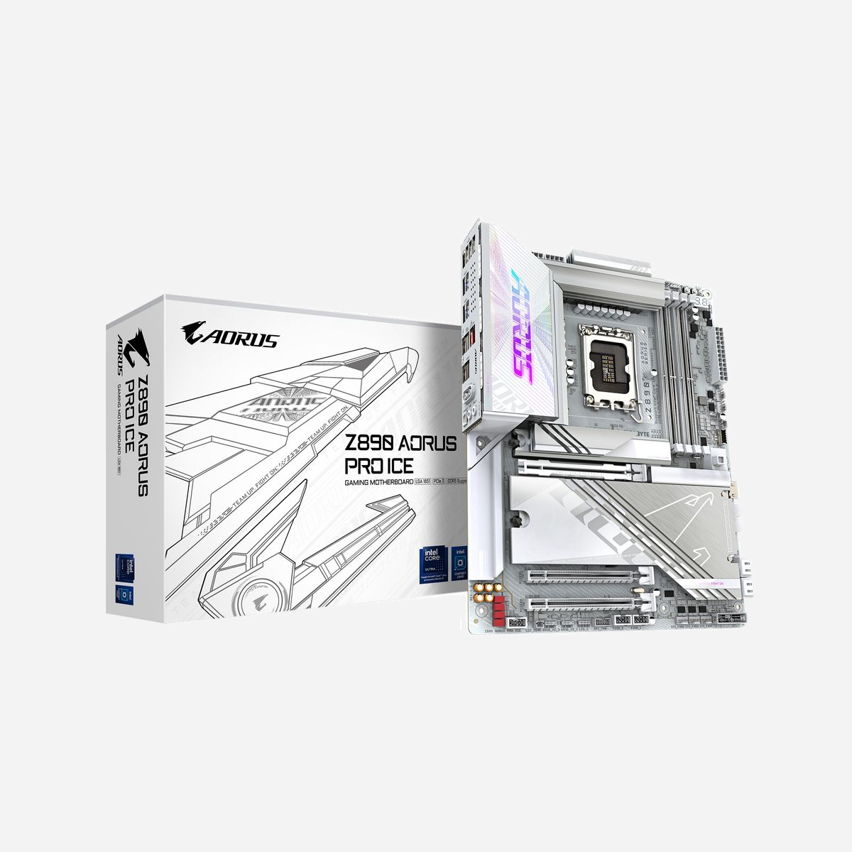 GIGABYTE Z890 AORUS PRO ICE : Carte mère Intel LGA 1851, DDR5 jusqu'à 9500MHz (OC), PCIe 5.0, Wi-Fi 7, LAN 5GbE, Thunderbolt 4 - Améliorez votre expérience informatique avec les séries de cartes mères renommées de GIGABYTE : AORUS, AERO et GIGABYTE. Dotées de designs innovants et de fonctionnalités avancées, ces cartes offrent des performances et une fiabilité exceptionnelles. Que vous soyez un joueur, un créateur de contenu ou un professionnel, nos séries répondent à vos besoins, en garantissant une qualité sans compromis et une technologie de pointe.