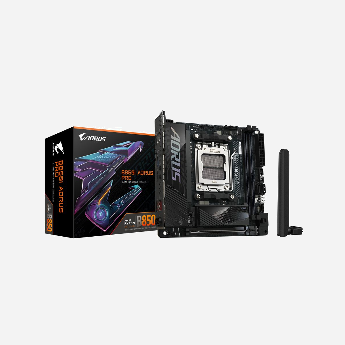GIGABYTE B850I AORUS PRO - Carte mère mini ITX AMD AM5 Ryzen 7/8/9000 DDR5 8400MHz(OC) PCIe 5.0 M.2, WiFi 7, USB 3.2 Gen2 - Améliorez votre expérience informatique avec les séries de cartes mères renommées de GIGABYTE : AORUS, AERO et GIGABYTE. Dotées de designs innovants et de fonctionnalités avancées, ces cartes offrent des performances et une fiabilité exceptionnelles. Que vous soyez un joueur, un créateur de contenu ou un professionnel, nos séries répondent à vos besoins, en garantissant une qualité sans compromis et une technologie de pointe.