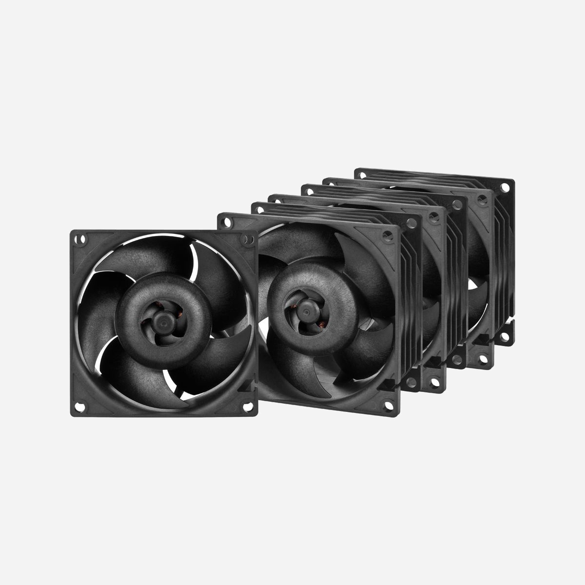 ARCTIC S8038-7K Ventilateur 80x80x38mm pour Processeur (Lot de 4) - 500-7000 tr/min, 118.93 m³/h (70 CFM), 25 mmH2O, Roulement à Billes Double - ARCTIC S8038-7K. Type: Ventilateur, Diamètre du ventilateur: 8 cm, Flux d'air: 118,93 m³/h, Type de roulement: Roulement à billes double. Couleur du produit: Noir