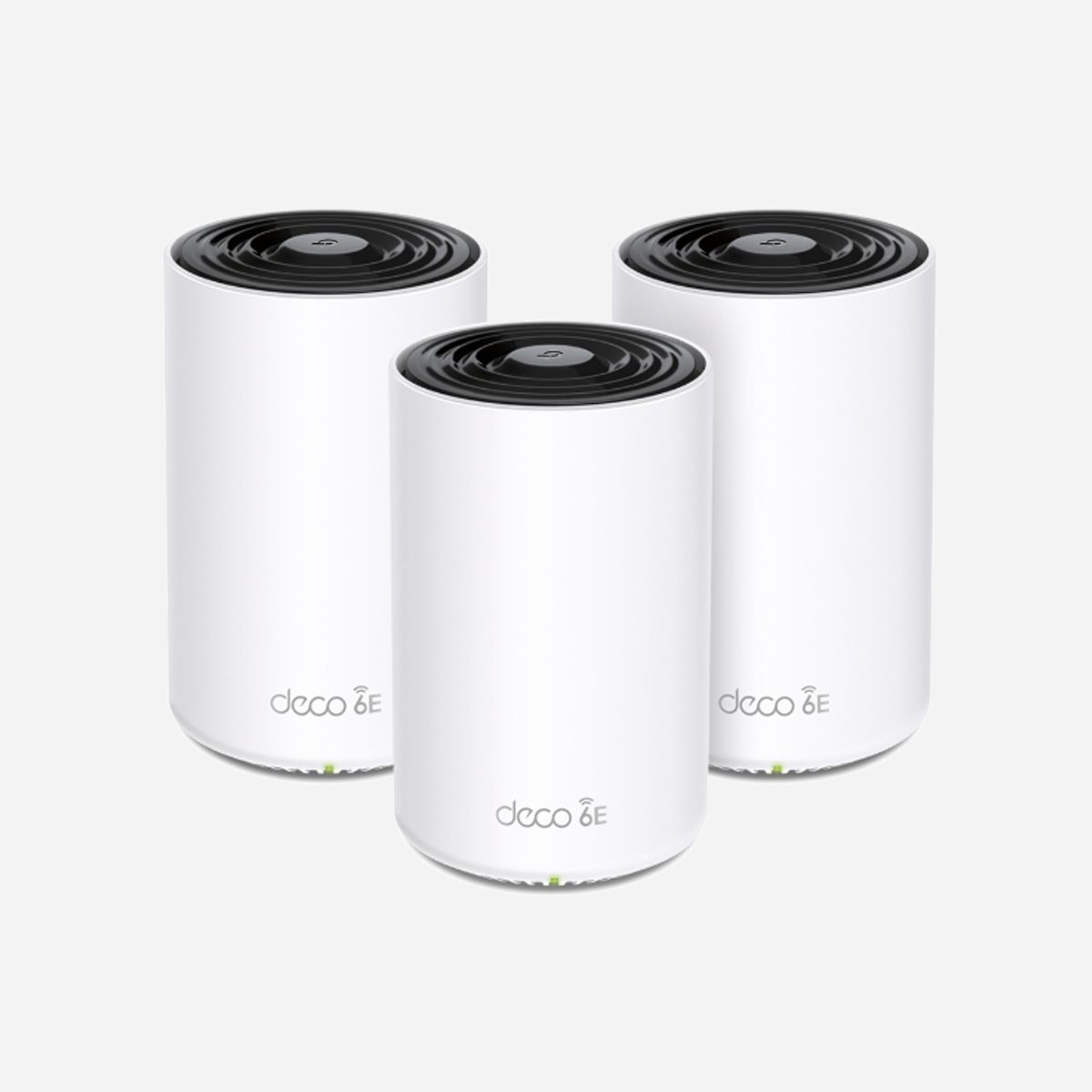 TP-Link Deco XE75 (DECO-XE75(3-PACK)) Système Mesh Tri-bande Wi-Fi 6E (802.11ax) 670m² Blanc, CPU 1.7GHz, 3 Ports RJ-45, MU-MIMO, Amazon Alexa - TP-Link Deco XE75. Couleur du produit: Blanc, Type d'antenne: Interne, Couverture maximum: 670 m². Bande Wi-Fi: Tri-bande (2,4 GHz / 5 GHz / 6 GHz), Norme Wi-Fi: Wi-Fi 6E (802.11ax), Standards wifi: 802.11a, 802.11b, 802.11g, Wi-Fi 4 (802.11n), Wi-Fi 5 (802.11ac), Wi-Fi 6 (802.11ax), Wi-Fi 6E.... Fréquence du processeur: 1,7 GHz, Assistant virtuel: Amazon Alexa, Services Cloud pris en charge: TP-Link ID. Certificats de conformité: CE, RoHS. Largeur: 105 mm, Profondeur: 105 mm, Hauteur: 169 mm