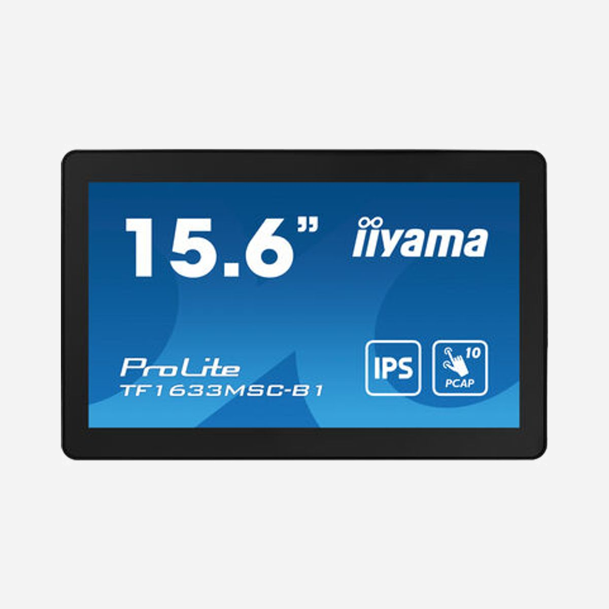 iiyama ProLite TF1633MSC-B1 : Écran Tactile 15.6" Full HD IPS, 1920x1080, 5ms, 385cd/m², HDMI, DisplayPort, USB Hub, VESA 100x100, Noir - iiyama ProLite TF1633MSC-B1. Taille de l'écran: 39,6 cm (15.6"), Résolution de l'écran: 1920 x 1080 pixels, Type HD: Full HD, Temps de réponse: 5 ms, Format d'image: 16:9, Angle de vision horizontal: 178°, Angle de vision vertical: 178°. Haut-parleurs intégrés. Concentrateur USB intégré. Montage VESA. Couleur du produit: Noir