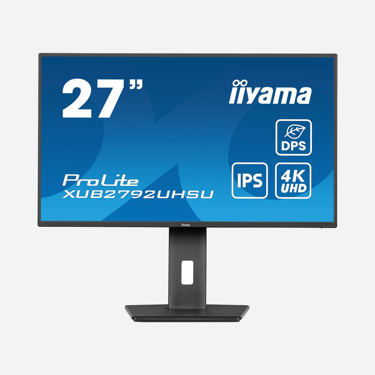 iiyama ProLite XUB2792UHSU-B6: Écran 27" 4K Ultra HD IPS LED, 3840x2160, 4ms, 350cd/m², USB 3.2 Gen 1, HDMI 2.0, DisplayPort 1.2, VESA - iiyama ProLite XUB2792UHSU-B6. Taille de l'écran: 68,6 cm (27"), Résolution de l'écran: 3840 x 2160 pixels, Type HD: 4K Ultra HD, Technologie d'affichage: LED, Temps de réponse: 4 ms, Format d'image: 16:9, Angle de vision horizontal: 178°, Angle de vision vertical: 178°. Haut-parleurs intégrés. Concentrateur USB intégré, Version du concentrateur USB: 3.2 Gen 1 (3.1 Gen 1). Montage VESA, Réglage de la hauteur. Couleur du produit: Noir