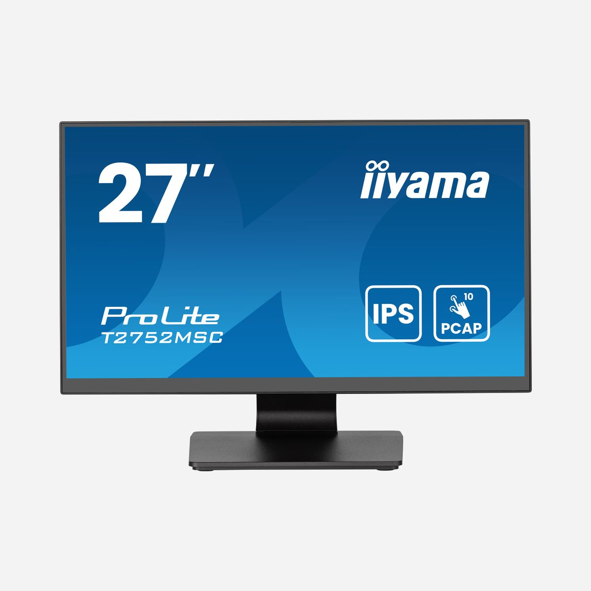 iiyama ProLite T2752MSC-B1AG : Écran Tactile 27" Full HD IPS LED, 1920x1080, 5ms, 400cd/m², HDMI/DisplayPort, USB 3.2 Gen 1, Haut-Parleurs, VESA - iiyama ProLite T2752MSC-B1AG. Taille de l'écran: 68,6 cm (27"), Résolution de l'écran: 1920 x 1080 pixels, Type HD: Full HD, Technologie d'affichage: LED, Temps de réponse: 5 ms, Format d'image: 16:9, Angle de vision horizontal: 178°, Angle de vision vertical: 178°. Haut-parleurs intégrés. Concentrateur USB intégré, Version du concentrateur USB: 3.2 Gen 1 (3.1 Gen 1). Montage VESA. Couleur du produit: Noir