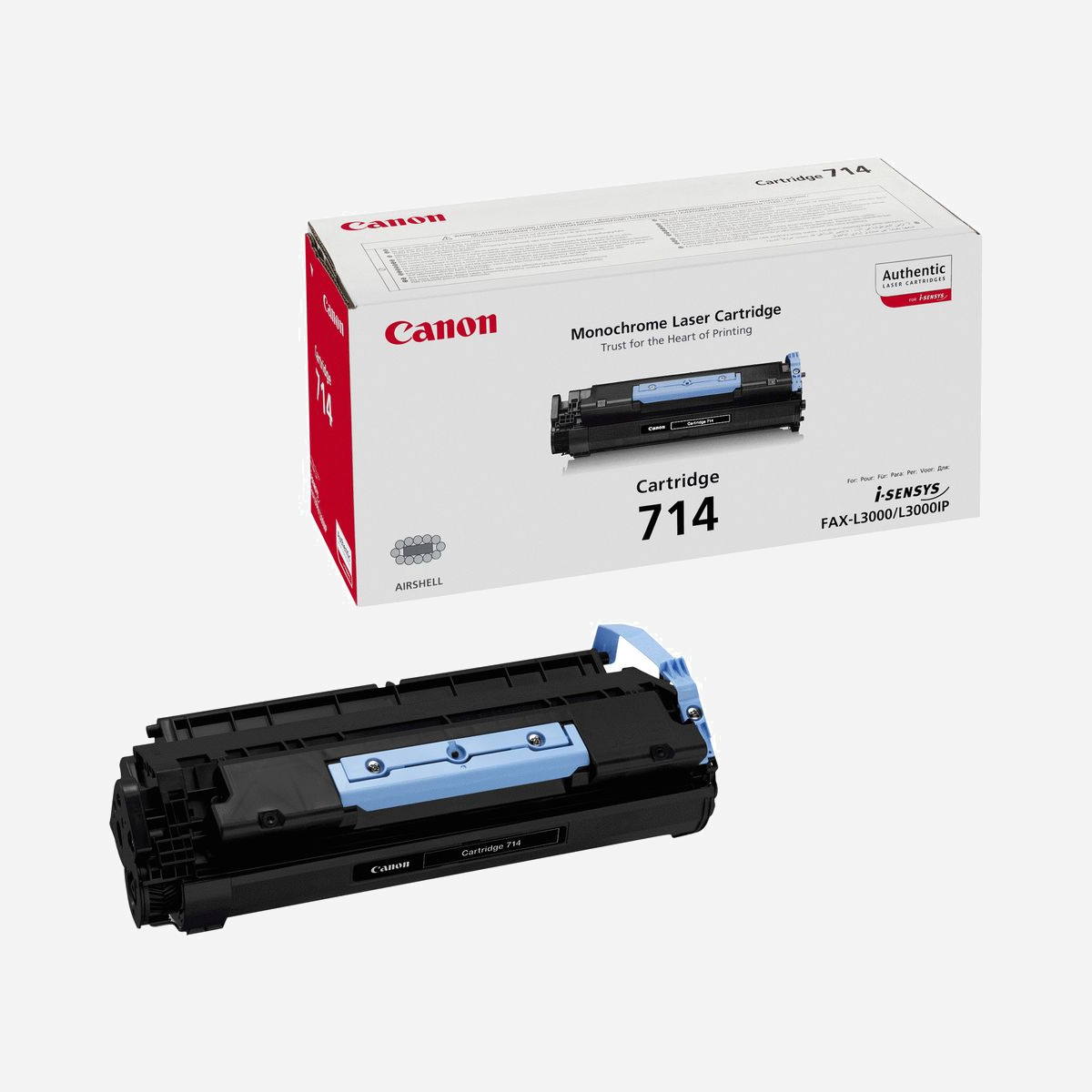 Canon Cartouche Toner 714 Noir Original (1153B002) - Impression Laser, Rendement 4500 pages A4 (5% couverture) - i-SENSYS FAX-L3000IP/L3000 - La cartouche 714 permet d'imprimer environ 4500 pages, sur la base d'une couverture de 5 % au format A4.