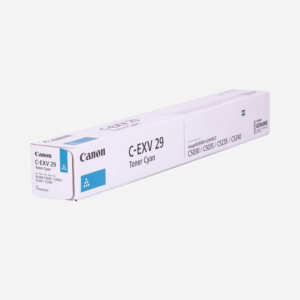 Canon C-EXV29 Cartouche Toner Cyan Original (2794B002) - 27000 pages - Compatible C5030/5035 - Technologie Laser - Couleur Noire - 1 pièce - Canon C-EXV29. Rendement par page de toner de couleur: 27000 pages, Couleurs d'impression: Cyan, Quantité: 1 pièce(s)