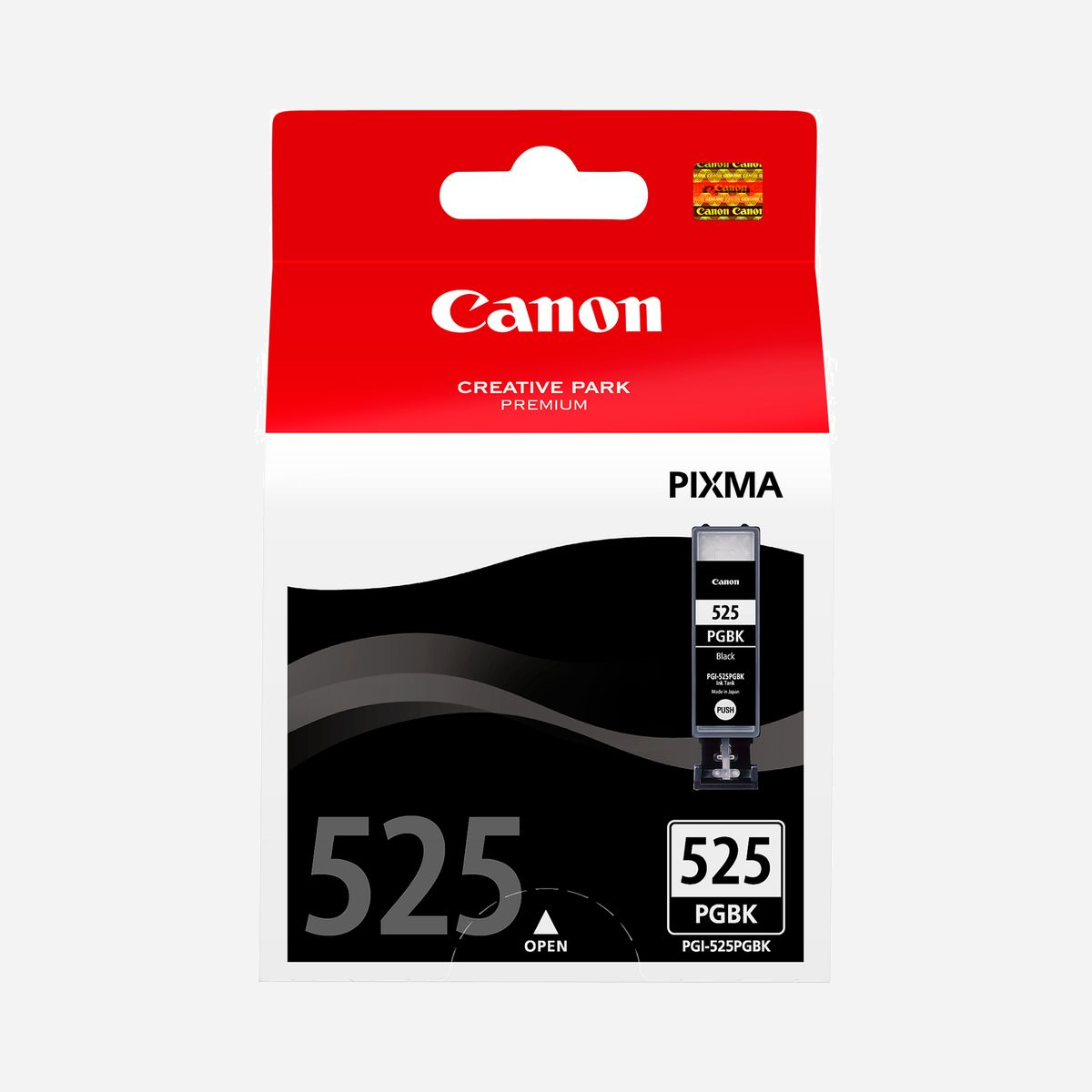 Canon PGI-525PGBK - Cartouche d'encre noire pigmentée 19ml - Rendement 341 pages ISO/IEC 24711 - Jet d'encre - Compatibilité PIXMA iP4850 etc. - Original Japon - Ce réservoir d'encre noire pigmentée de 19 ml permet d'imprimer des documents sur du papier ordinaire et garantit un texte ultra net à long terme. Imprimez jusqu'à 341 pages de documents A4 conformément à la norme ISO/IEC 24711†.