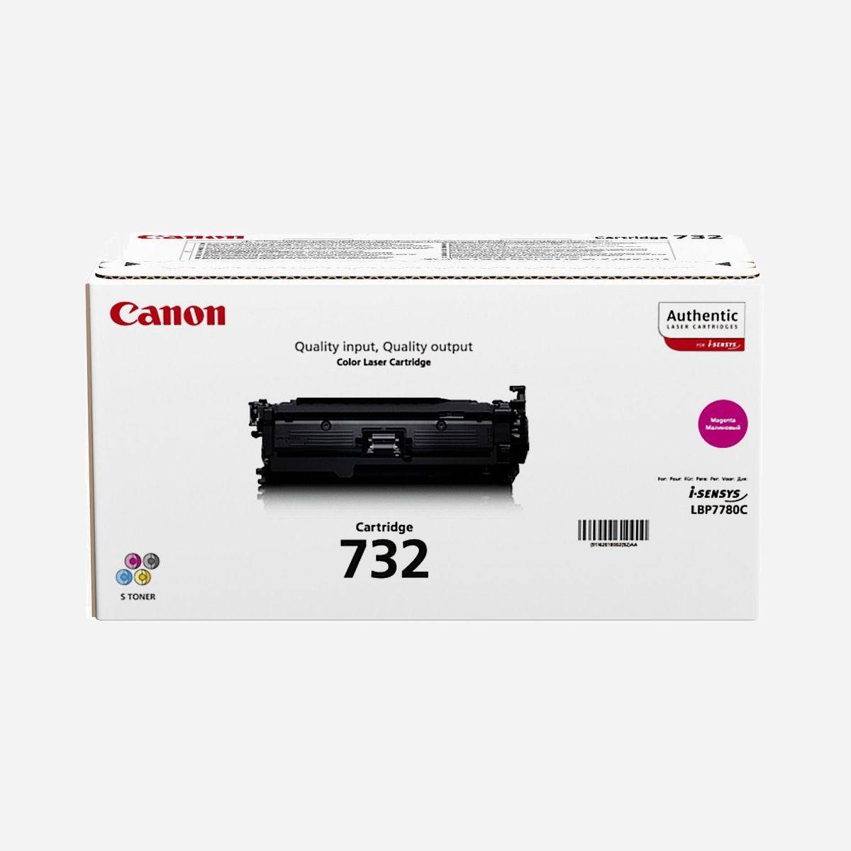 Canon 732M Cartouche Toner Original Magenta (6261B002) - Rendement 6400 Pages (ISO/IEC 19798) - Technologie Laser - i-SENSYS LBP7780Cx - En utilisant la cartouche Tout-en-Un 732 M, vous avez l'assurance d'obtenir en toutes circonstances des tirages nets et précis. La capacité d'impression d'environ 6400 pages (selon la norme ISO 19798) garantit que la cartouche aura la longévité nécessaire pour répondre à vos besoins d'impression.<br><br>Certains produits sont faits l'un pour l'autre. Le toner Canon est conçu pour fonctionner parfaitement avec les imprimantes Canon, de façon à vous offrir la fusion rapide et l'impression haute qualité que vous attendez. La technologie de toner Canon garantit des résultats sans concessions. Pour des tirages de haute qualité et d'une longévité exceptionnelle, faites confiance au toner Canon.<br><br>Les cartouches d'origine Canon Tout-en-Un garantissent une qualité d'impression supérieure. Elles contiennent tous les éléments essentiels pour l'impression au cycle de vie défini. Ainsi, lorsque vous remplacez votre cartouche Tout-en-Un, votre machine est comme neuve.<br><br><b>Assurance qualité</b><br>Avec les cartouches Canon d'origine, vous avez l'assurance que chaque cartouche offrira des performances exceptionnelles. Il est possible que les cartouches rechargées n'assurent pas une qualité d'impression égale à celle des nouvelles cartouches Canon, du fait que leurs composants internes soient partiellement ou complètement usés.<br><br>La fabrication et l'assemblage des cartouches de toner constituent une procédure complexe impliquant plusieurs centaines de processus. Canon a développé un système de production automatisé unique intégrant une technologie de pointe en vue de produire les cartouches haute qualité attendues de nos clients. <br><b><br>Évitez les lignes disgracieuses</b><br>Le tambour photosensible est l'un des composants d'imagerie les plus sensibles de l'imprimante. Grâce aux nouvelles cartouches Canon, le toner ne s'accumule pas sur le tambour et le rouleau de fixation. Cela prévient les lignes disgracieuses, le flou ou les arrière-plans gris, ainsi que tout dommage au niveau de votre imprimante. Le toner d'origine Canon garantit le bon fonctionnement du tambour, pour des impressions nettes et précises à chaque fois.<br><br><b>Un espace de travail plus propre</b><br>La technologie de chargement par rouleaux, exclusive de Canon, est garantie sans émission d'ozone. Cette technologie est propre et sans effet nocif pour la santé comme pour l'environnement. Elle assure un format plus compact des cartouches en limitant le nombre de pièces requises. En outre, tous les toners et toutes les cartouches Canon sont non toxiques. De fait, nos cartouches ne nécessitent aucun traitement spécifique.<br><b><br>Faciles à recycler</b><br>Il est possible de recycler les cartouches d'origine grâce au programme de recyclage Canon sans la moindre mise en décharge des déchets. Pour en savoir plus sur le programme ou pour demander un formulaire de retour gratuit, consultez notre page sur le recyclage des cartouches.