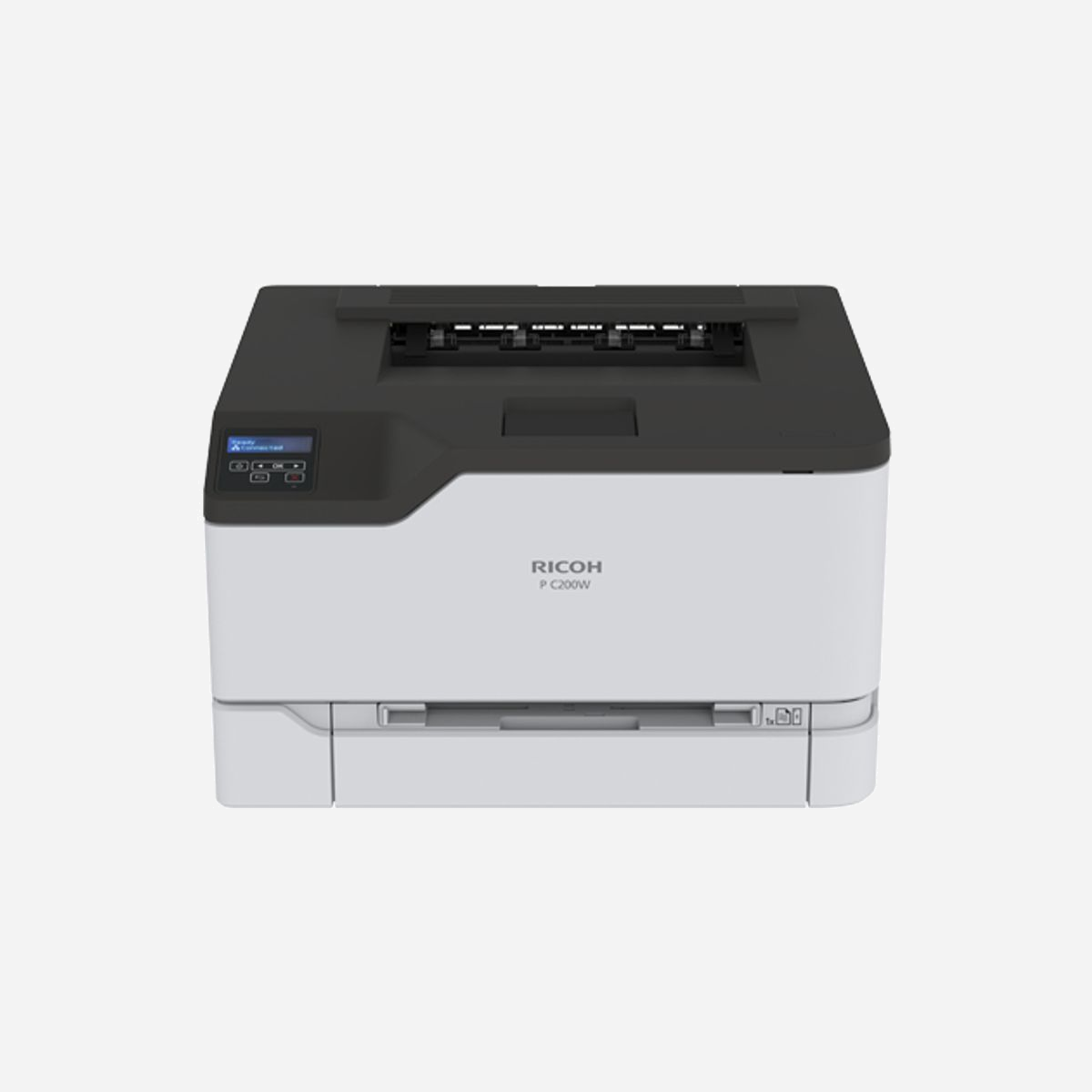 Ricoh P C200W - Imprimante Laser Couleur A4 24 ppm, 2400 x 600 DPI, Recto-Verso Auto, WiFi, Ethernet, 512 Mo RAM, PCL/PS, USB, Noir/Blanc - Ricoh P C200W. Technologie d'impression: Laser, Couleur. Nombre de cartouches d'impression: 2. Résolution maximale: 2400 x 600 DPI. Taille de papier de série A ISO maximum: A4. Vitesse d'impression (noir, qualité normale, A4/US Letter): 24 ppm, Impression recto-verso. Réseau prêt à l'usage, Wifi. Couleur du produit: Noir, Blanc