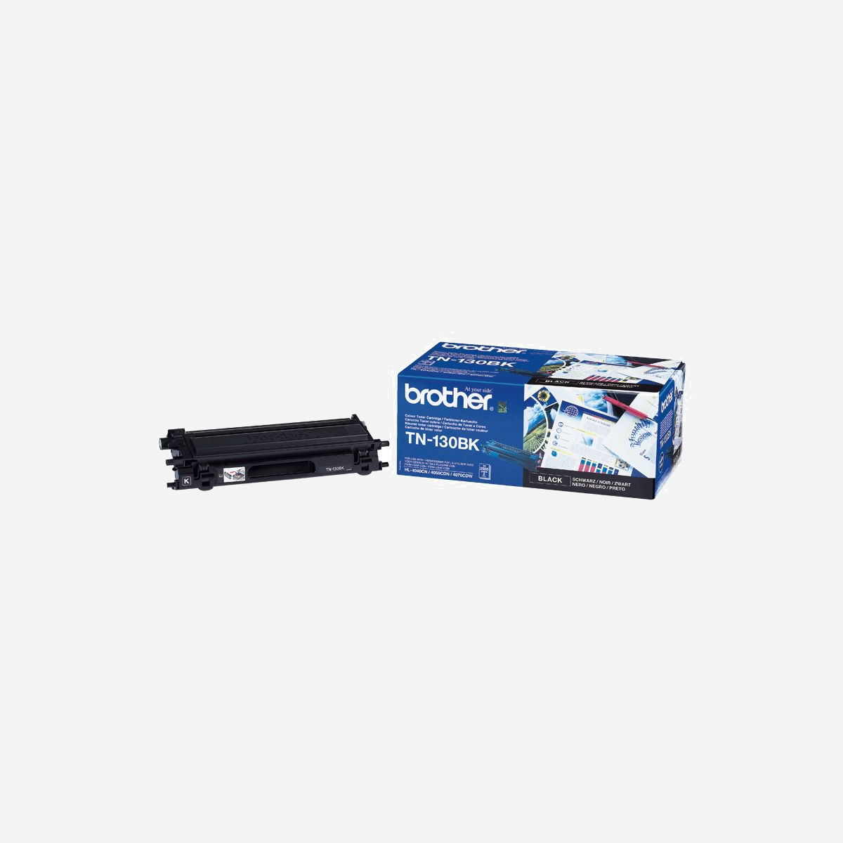 Brother TN-130BK Cartouche de toner noir originale, 2500 pages, pour HL-4040CN, HL-4050CDN, HL-4070CDW, DCP-9040CN et MFC-9440CN series - Autres toners:<br><br>TN-130M – Magenta<br> La cartouche de toner magenta imprime 1 500 pages<br>TN-130Y – Jaune<br> La cartouche de toner jaune imprime 1 500 pages<br>TN-130C – Cyan<br> La cartouche de toner cyan imprime 1 500 pages<br><br>Donnez vie à vos pages avec cette cartouche de toner noire TN-130BK, conçue par des experts pour fonctionner parfaitement avec votre imprimante Brother et qui vous offre des résultats de très grande qualité au fil des utilisations.<br>Bien que l'utilisation de consommables non originaux moins chers puisse vous permettre de réaliser des économies à court terme, ces produits ne sont pas parfaitement compatibles avec votre imprimante. Ces produits de qualité inférieure peuvent provoquer des problèmes d'impression voire endommager votre imprimante : cela vaut-il la peine de courir le risque ?<br>En choisissant la cartouche TN-130BK, vous continuez de profiter des meilleures performances de votre imprimante et vous conservez votre garantie. Vous optez ainsi pour la tranquillité.