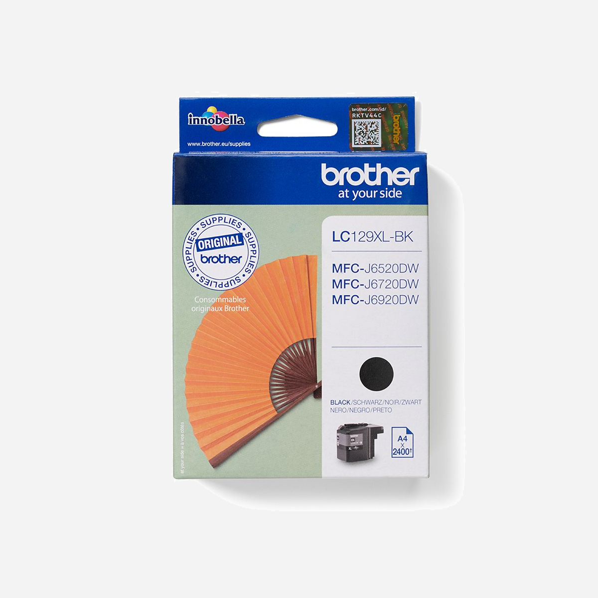Brother LC129XLBK Cartouche d'encre Noir Original Haut Rendement (XL) 2400 pages - Dimensions 47x92x119mm - Pays d'origine Chine - Choisissez la cartouche LC129XLBK à haut rendement pour continuer d'obtenir des résultats exceptionnels à la hauteur de vos attentes avec votre imprimante Brother. Cette cartouche LC129XLBK à haut rendement dure plus longtemps qu'une cartouche standard tout en offrant la même qualité exceptionnelle.<br>Bien qu'il soit possible de trouver des cartouches de rechange moins chères en ligne, seule une cartouche originale LC129XLBK garantit que votre imprimante continuera de fonctionner aussi rapidement et efficacement qu'elle le devrait.<br>Commandez dès maintenant la cartouche noire LC129XLBK de Brother et bénéficiez du meilleur rapport qualité-prix dans le temps.