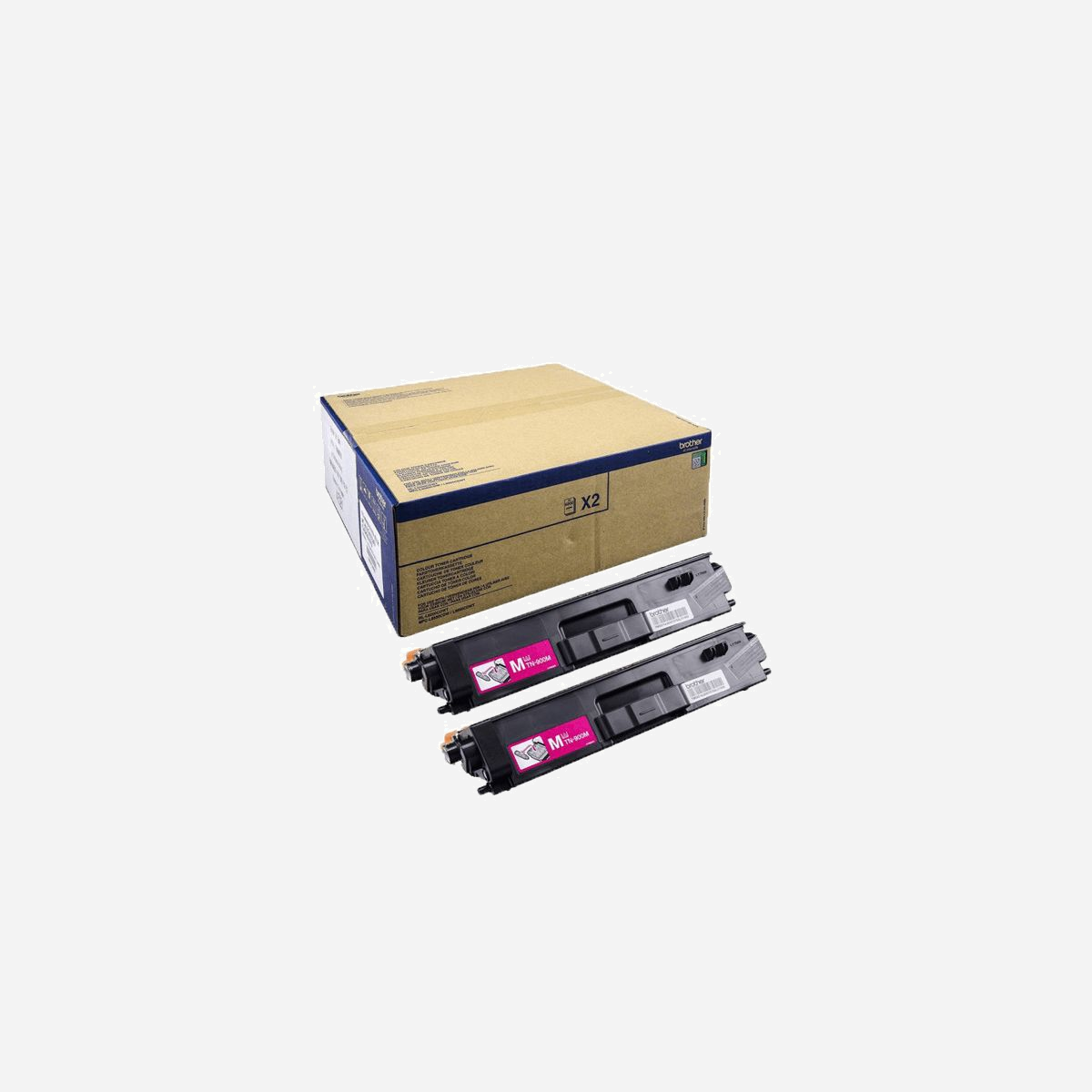 Brother TN-900MTWIN - Pack 2 Cartouches Toner Original Magenta - 12000 pages - Technologie Laser - Compatibilité MFC-L9550CDWT, HL-L9200CDWT - Brother TN-900MTWIN. Rendement par page de toner de couleur: 12000 pages, Couleurs d'impression: Magenta, Quantité: 2 pièce(s)