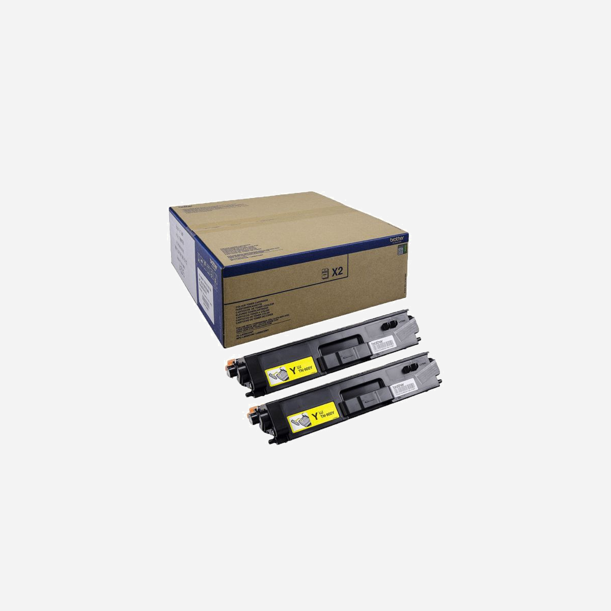 Brother TN-900YTWIN Pack de 2 Cartouches Toner Jaune Original, Rendement 12000 Pages (ISO/IEC 19798) pour MFC-L9550CDWT, HL-L9200CDWT - Brother TN-900YTWIN. Rendement par page de toner de couleur: 12000 pages, Couleurs d'impression: Jaune, Quantité: 2 pièce(s)