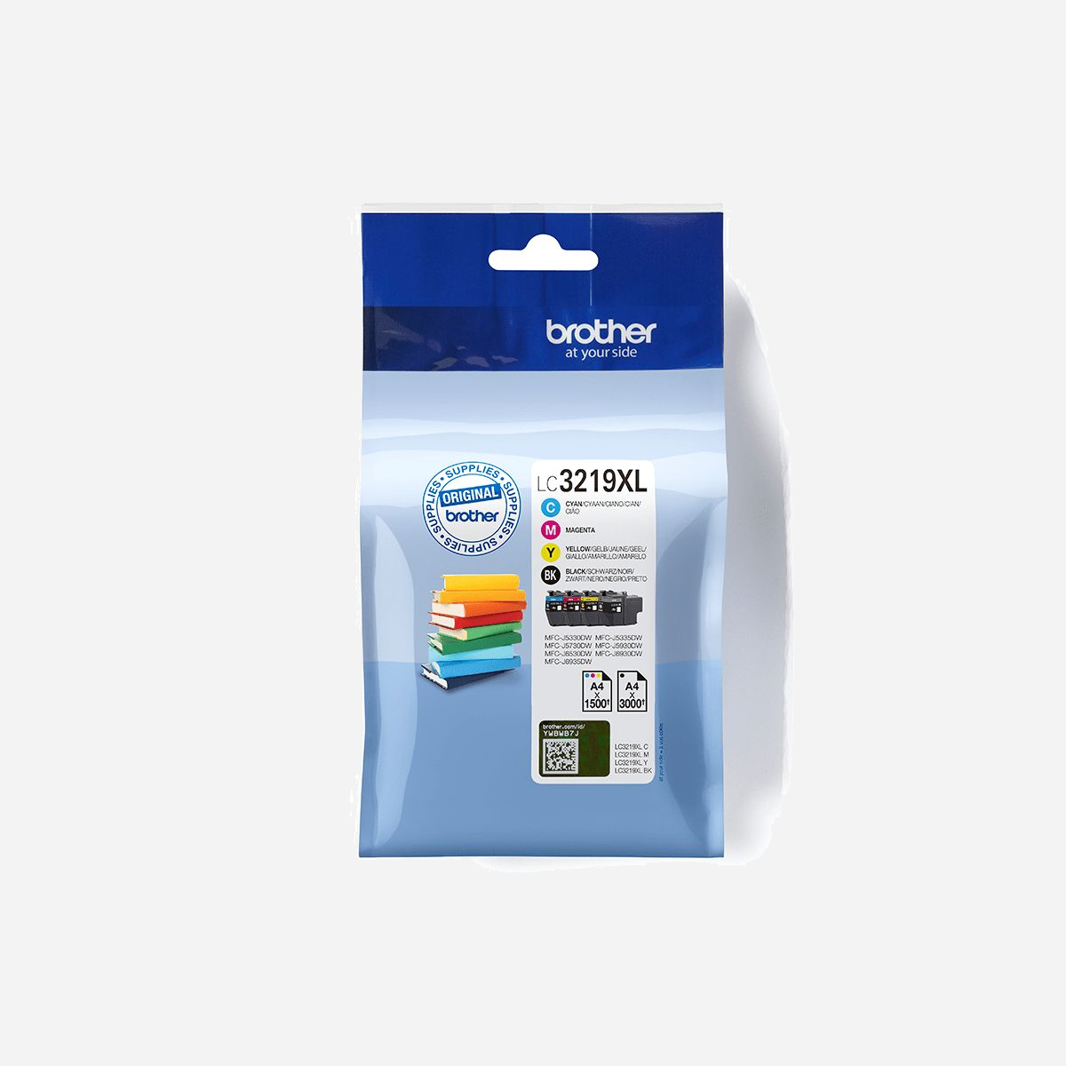 Brother Pack 4 Cartouches Encre Originales LC3219XLVALBP (Noir, Cyan, Magenta, Jaune) - Rendement Noir 3000 Pages, Couleur 1500 Pages - Compatibilité MFC-J5XXX/J6XXX - Brother prend en considération l’impact environnemental de ses cartouches d’encre, à chaque étape de leur cycle de vie, afin de réduire les déchets envoyés en décharge. Nos équipements et nos cartouches d’encre sont conçus pour que leur impact sur l’environnement soit aussi faible que possible. <br>Pack de cartouches d’encre originales haute capacité Brother LC3219XLVALBP : toujours à la hauteur.