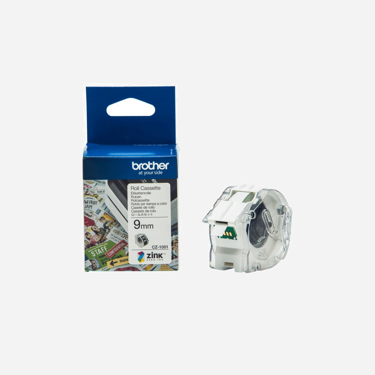 Brother CZ-1001 - Ruban d'Étiquettes Couleur Continu 9mm x 5m, Technologie Jet d'Encre ZINK, Compatibilité Imprimante Brother VC-500W - Donnez vie à vos étiquettes et améliorez votre organisation grâce à la technologie du ruban d'étiquettes CZ-1001 pour des couleurs à l'infini. <br>Avec le ruban d'étiquettes couleur CZ-1001, donnez de la couleur à vos badges visiteurs, à vos dossiers, à vos étiquettes d'emballage de produits alimentaires. Démarquez-vous en créant des étiquettes personnalisées pour communiquer vos messages les plus importants. <br>Le ruban d'étiquettes couleur CZ-1001 a été conçu par des experts pour répondre à tous vos besoins en étiquetage. Il peut être coupé à la longueur requise pour réaliser différentes tailles d'étiquettes. Utilise la technologie d'impression ZINK® Zero-Ink®. Il suffit d'installer le ruban dans votre imprimante compatible. Aucune encre ou toner n'est nécessaire !