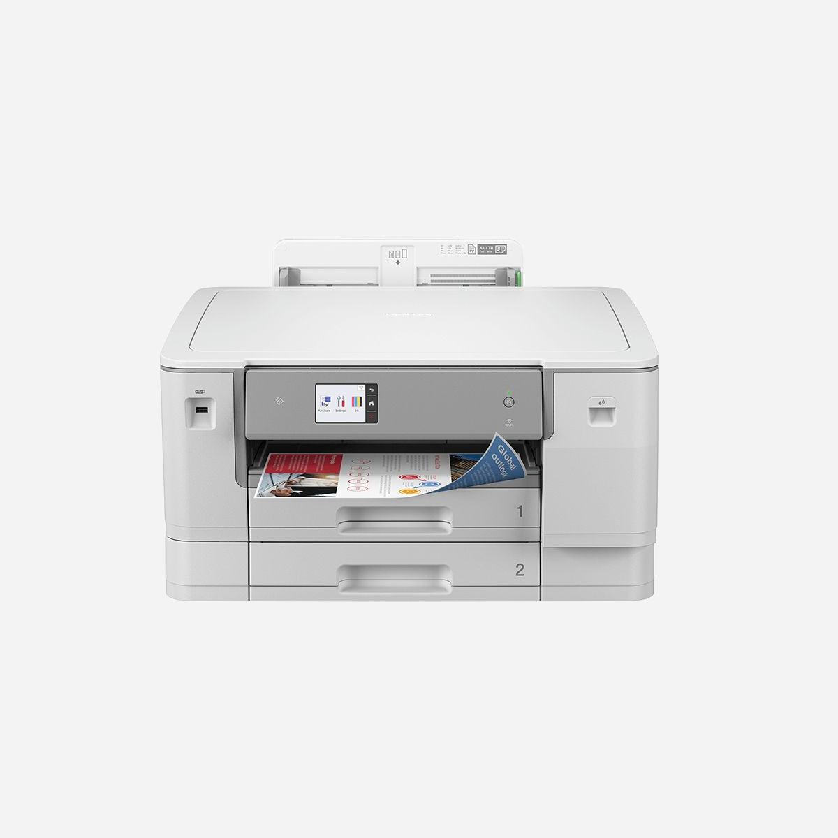 Brother HL-J6010DW Imprimante Jet d'Encre Couleur A3 1200x4800 DPI, 30ppm Noir, 21ppm Couleur, WiFi, Ethernet, Recto-Verso Auto, PCL6/PDF/XPS, 512MB - L'imprimante HL-J6010DW permet d'obtenir des documents de haute qualité et impactants à chaque impression. Avec sa grande capacité d'entrée papier et la sortie de la première page en moins de 5 secondes, vous gagnez du temps pour vous concentrer sur l'essentiel. De plus, grâce à sa faible consommation d'énergie, vous pouvez allier performance et respect de l'environnement.<br><br>Réseau Ethernet<br>Connectivités Wi-Fi WPS et Wi-Fi direct 2,4/5 GHz<br>Fonctions de sécurité avancées intégrées<br>Nouvelle technologie de tête d'impression<br>Conception robuste et durable