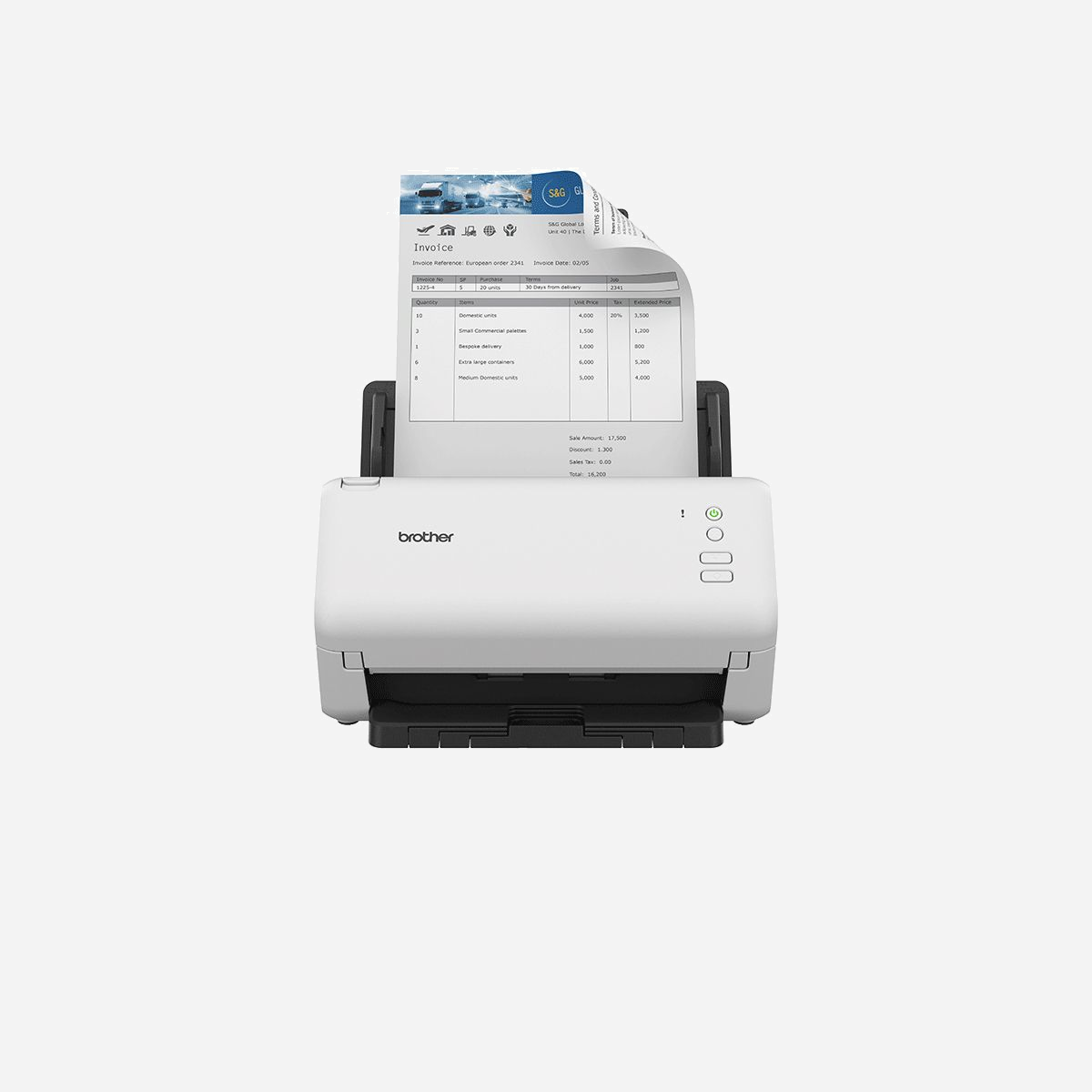 Brother ADS-4100 Scanner ADF Dual CIS 600x600 DPI, 35 ppm/70 ipm A4, USB 2.0, 60 feuilles, Papier 40-200 g/m², Compatibilité Windows/macOS/Linux - Simple et intuitif. Ce scanner multi-tâche est idéal pour les entreprises qui ont besoin de numériser plusieurs types de supports, du papier aux cartes plastifiées, à domicile ou au bureau.<br><br>Traitement de l'image avancé<br>Compatibilité des pilotes avec TWAIN (Win et MacOS), WIA, ICA, Linux SANE