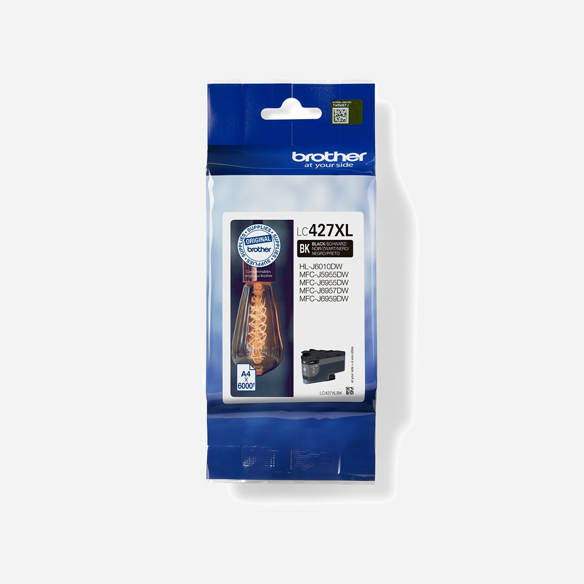 Brother LC427XLBK Cartouche d'encre originale Noir, rendement 6000 pages, compatible HL-J6010DW MFC-J5955/6955/6957DW, dimensions 29.9x85x115mm, 183g - Vous recherchez une cartouche qui offre des résultats remarquables à chaque impression ? La cartouche d'encre noire Brother LC427XLBK, résistante à la décoloration des couleurs, garantit des impressions rapides, fiables et de haute qualité, de la première à la dernière impression. Nos encres parfaitement équilibrées garantissent un fonctionnement optimal de votre imprimante.<br>Brother prend en considération l'impact environnemental à chaque étape du cycle de vie de votre cartouche d'encre, ce qui réduit les déchets. Tous nos matériels et cartouches d'encre sont conçus pour avoir le moins d'impact possible sur l'environnement.<br>Cartouche d'encre haute capacité Brother LC427XLBK originale - toujours le bon choix