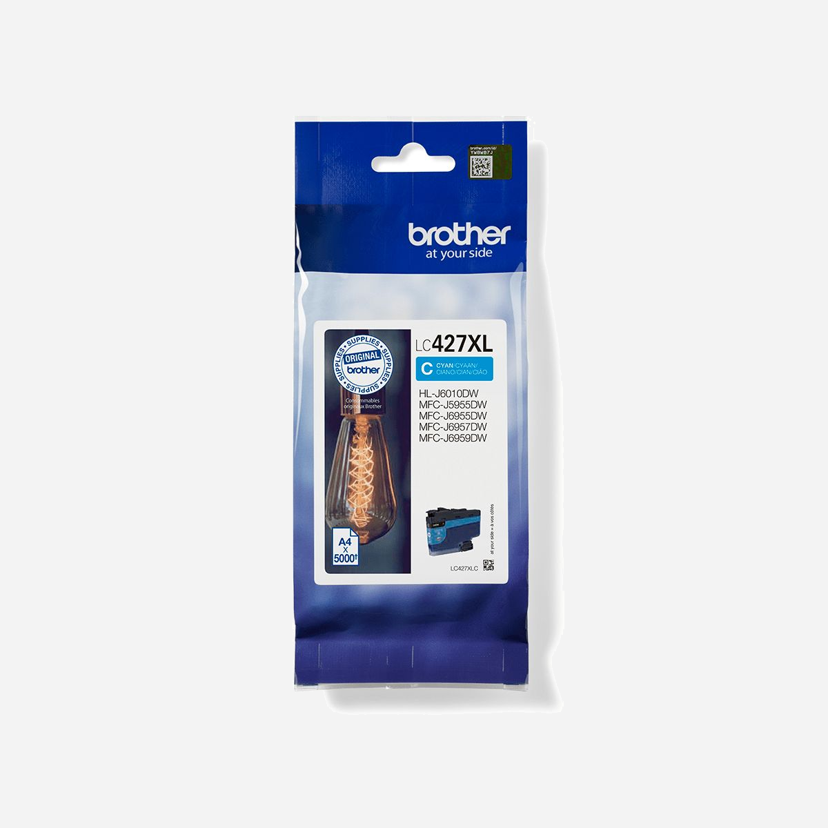 Brother LC427XLC Cartouche d'encre originale Cyan, rendement 5000 pages, compatible HL-J6010DW, MFC-J5955DW, MFC-J6955DW, MFC-J6957DW. - Vous recherchez une cartouche qui offre des résultats remarquables à chaque impression ? La cartouche d'encre Cyan Brother LC427XLC, résistante à la décoloration des couleurs, garantit des impressions rapides, fiables et de haute qualité, de la première à la dernière impression. Nos encres parfaitement équilibrées garantissent un fonctionnement optimal de votre imprimante.<br>Brother prend en considération l'impact environnemental à chaque étape du cycle de vie de votre cartouche d'encre, ce qui réduit les déchets. Tous nos matériels et cartouches d'encre sont conçus pour avoir le moins d'impact possible sur l'environnement.<br>Cartouche d'encre haute capacité Brother LC427XLC originale - toujours le bon choix