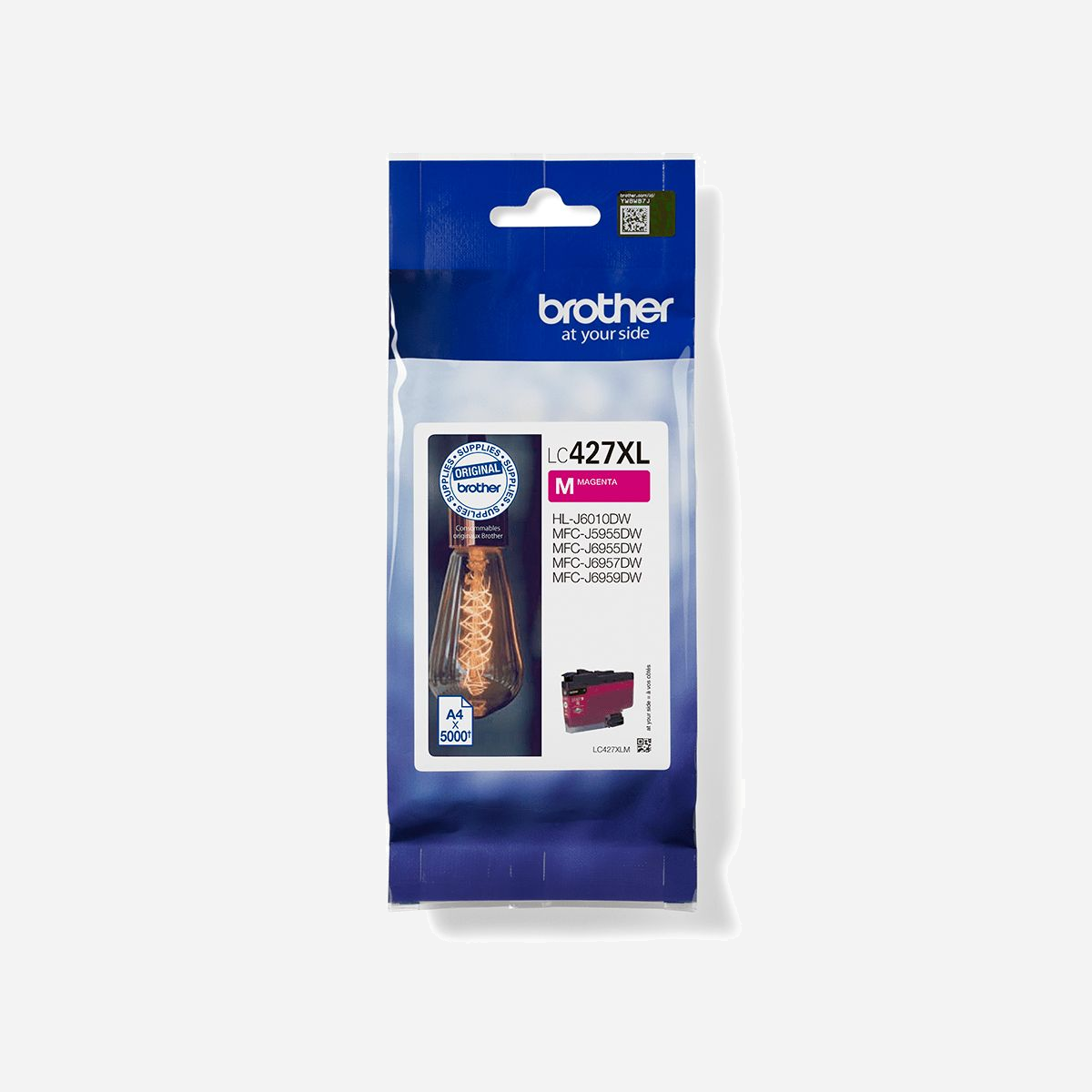 Brother LC427XLM Cartouche d'encre originale Magenta, rendement 5000 pages, pour HL-J6010DW, MFC-J5955DW, MFC-J6955DW, MFC-J6957DW. Dimensions 14.9x85x120 mm. - Vous recherchez une cartouche qui offre des résultats remarquables à chaque impression ? La cartouche d'encre Magenta Brother LC427XLM, résistante à la décoloration des couleurs, garantit des impressions rapides, fiables et de haute qualité, de la première à la dernière impression. Nos encres parfaitement équilibrées garantissent un fonctionnement optimal de votre imprimante.<br>Brother prend en considération l'impact environnemental à chaque étape du cycle de vie de votre cartouche d'encre, ce qui réduit les déchets. Tous nos matériels et cartouches d'encre sont conçus pour avoir le moins d'impact possible sur l'environnement.<br>Cartouche d'encre haute capacité Brother LC427XLM originale - toujours le bon choix