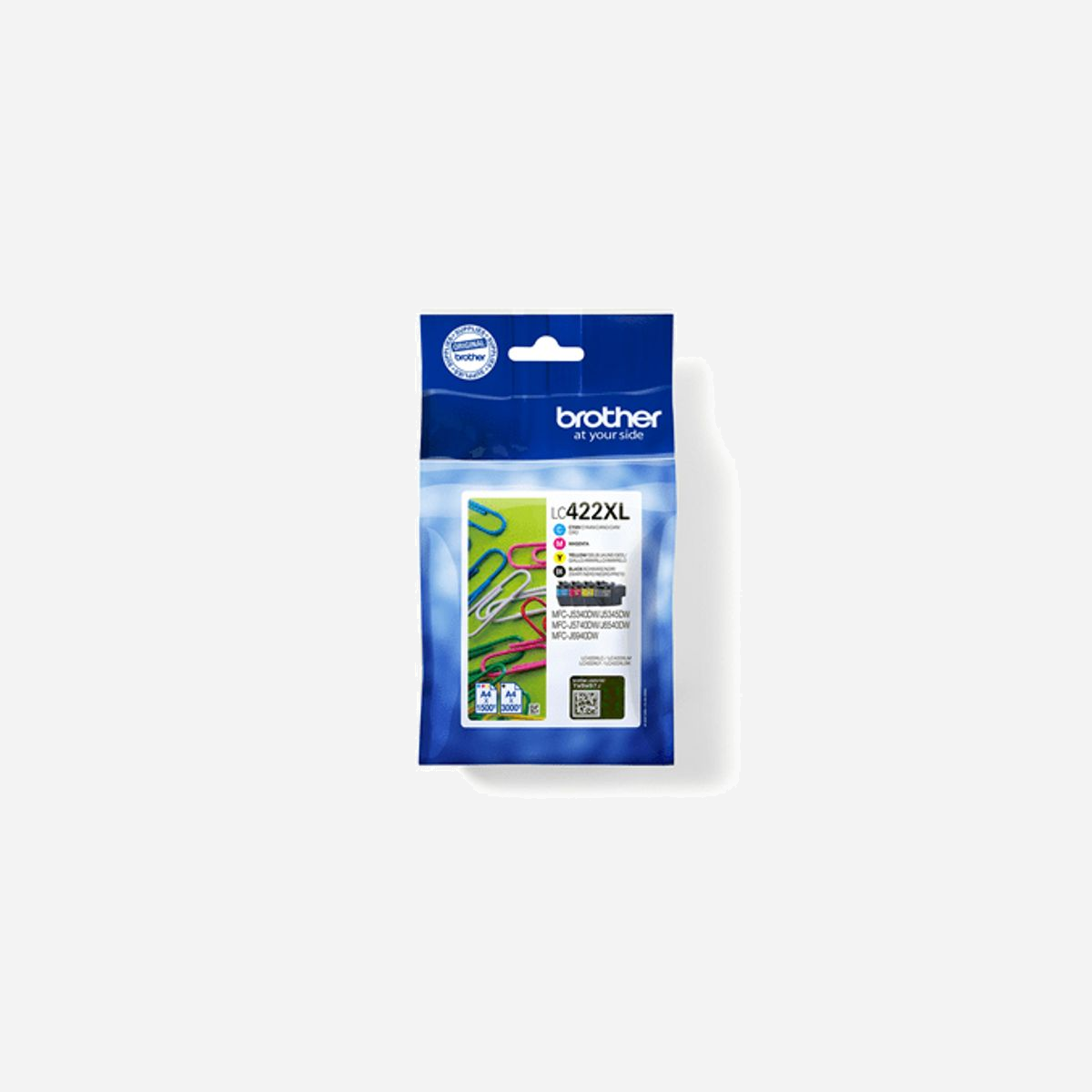 Brother LC422XLVALDR Pack 4 Cartouches d'Encre Originales (Noir, Cyan, Magenta, Jaune) - Haut Rendement XL - 3000/1500 Pages - MFC-J5340DW à MFC-J6940DW - Brother LC422XLVALDR. Type de cartouche d'encre: Rendement élevé (XL), Type d'alimentation: Multi pack, Rendement par page d'encre de couleur: 1500 pages, Couleurs d'impression: Noir, Cyan, Magenta, Jaune, Quantité: 4 pièce(s), Rendement par page de l'encre noire: 3000 pages