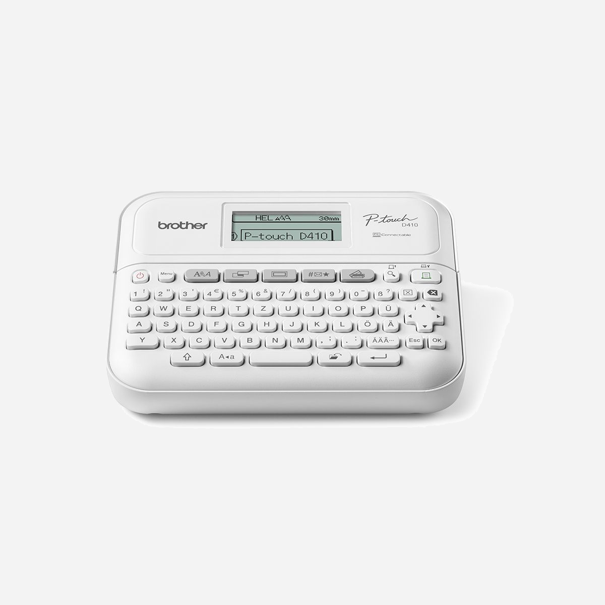 Brother PT-D410 Etiqueteuse Professionnelle : Transfert Thermique 18mm, USB, Écran LCD, Clavier QWERTY, Compatible Rubans TZe, Mémoire 50 Mo, Logiciel P-touch Editor - Transformez votre espace de travail à domicile grâce à l'étiqueteuse professionnelle Brother.<br>Le modèle PT-D410 est compacte et facile à utiliser. Il imprime des étiquettes laminées durables pour vous aider à personnaliser vos classeurs et dossiers importants, identifier les équipements et les câbles de votre bureau et organiser vos boîtes de rangement.<br>Imprime des étiquettes d'une largeur maximale de 18mm et est compatible avec les rubans durables TZe Brother qui résistent à l'eau, à l'abrasion, aux produits chimiques et aux températures extrêmes, pour garantir la fiabilité de vos étiquettes au fil du temps. <br>Vous pouvez créer des étiquettes personnalisées en ajoutant vos propres logos, symboles et codes-barres grâce au logiciel de conception d'étiquettes intégré de Brother, P-touch Editor. Il vous suffit de connecter l'étiqueteuse à votre PC à l'aide d'un câble micro USB.