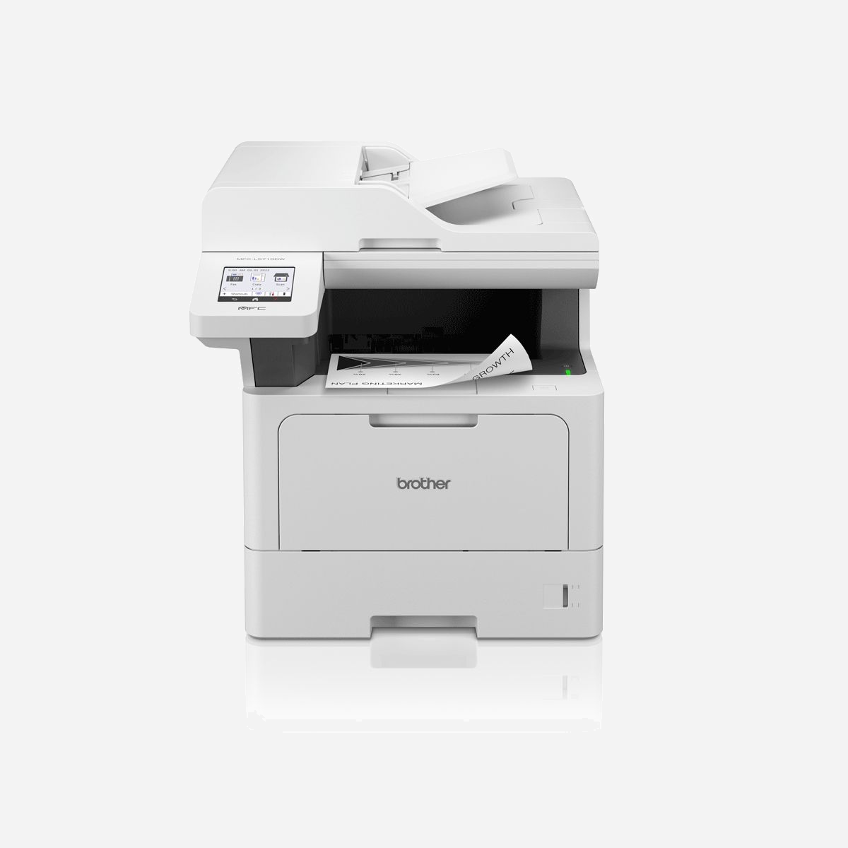 Brother MFC-L5710DW - Multifonction Laser A4 Mono 1200 DPI 48ppm Recto-Verso Auto, Numérisation Couleur ADF 1200 DPI, WiFi, Ethernet, 512Mo - Productivité élevée grâce à l'impression et la numérisation rapides, de haute qualité et sans fil. Conçue pour les entreprises, cette imprimante multifonction intelligente offre une expérience professionnelle conviviale sur laquelle votre entreprise peut compter.<br>Améliorez encore cette imprimante multifonction avec une suite de solutions (Fonctions+ Brother) et logiciels tiers.<br><br>Ecran couleur tactile de 8,9cm<br>512Mo de mémoire interne<br>Toner standard inclus jusqu'à 3 000 pages, également disponible toner très haute capacité jusqu'à 11 000 pages 7<br>Compatible avec les solutions dont Fonctions+ Brother et logiciels tiers incluent Kofax, YSoft et plus19<br>Eligible dans le cadre d'un contrat de service d'impression géré (MPS)