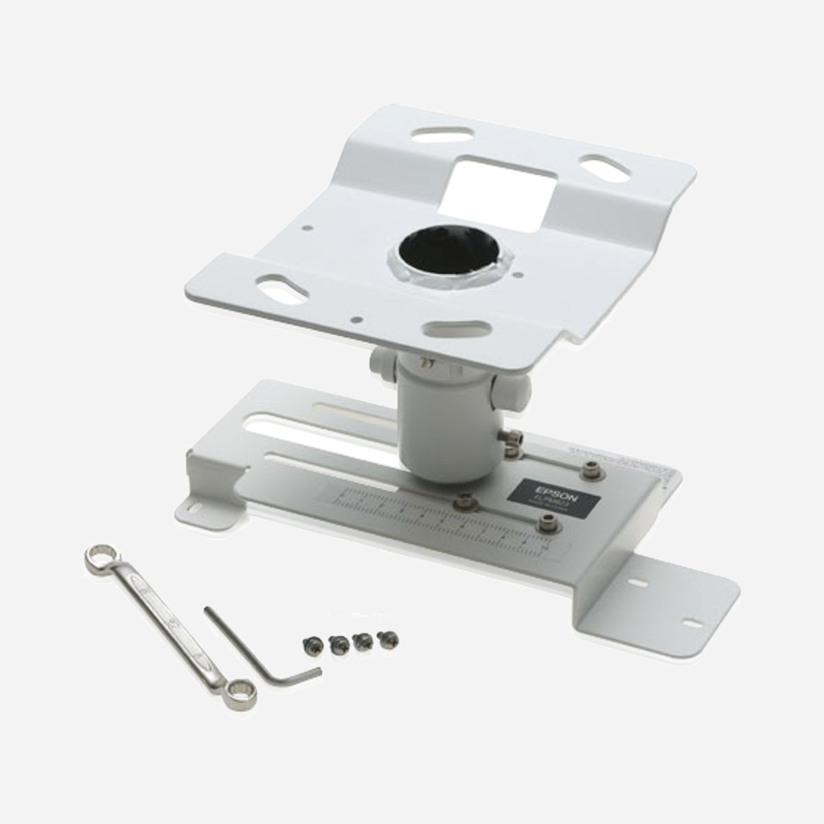 Support Plafond Epson ELPMB23 (V12H003B23) Blanc, Réglable, pour Projecteurs Epson Séries EMP et EB - Dimensions colis 203x310x225mm - Epson Support plafond (Blanc) - ELPMB23. Type de montage: Plafond, Couleur du produit: Blanc, Produits compatibles: EMP-1825, EMP-735, EMP-720, EMP-730, EMP-713, EMP-732, EMP-760, EMP-765, EMP-750, EMP-755,.... Largeur du colis: 203 mm, Profondeur du colis: 310 mm, Hauteur du colis: 225 mm. Pays d'origine: Chine. Quantité: 1 pièce(s), Produits par palette: 90 pièce(s)