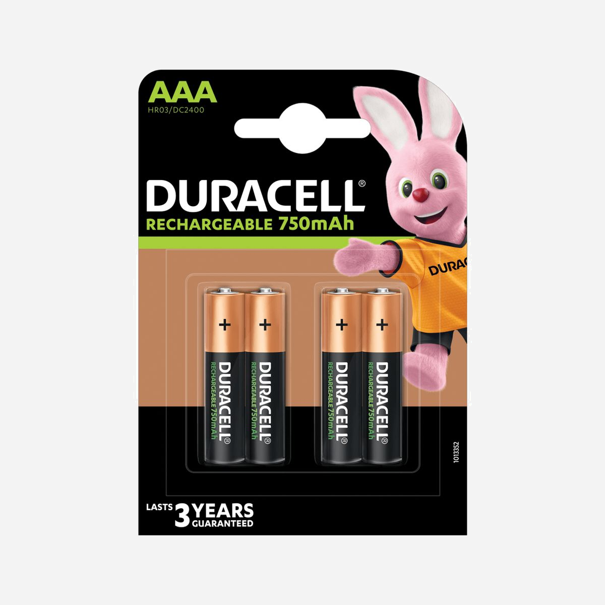 Duracell Pack 4 Piles Rechargeables AAA NiMH 1.2V 750mAh, 57g, Dim. 86x11x122mm, Code SH 85068080 - Duracell AAA (4pcs). Type de batterie: Batterie rechargeable, Taille(s) de la batterie: AAA, Technologie batterie: Hybrides nickel-métal (NiMH). Poids du paquet: 57 g. Dimensions du colis (LxPxH): 86 x 11 x 122 mm. Produits par palette: 10 pièce(s)