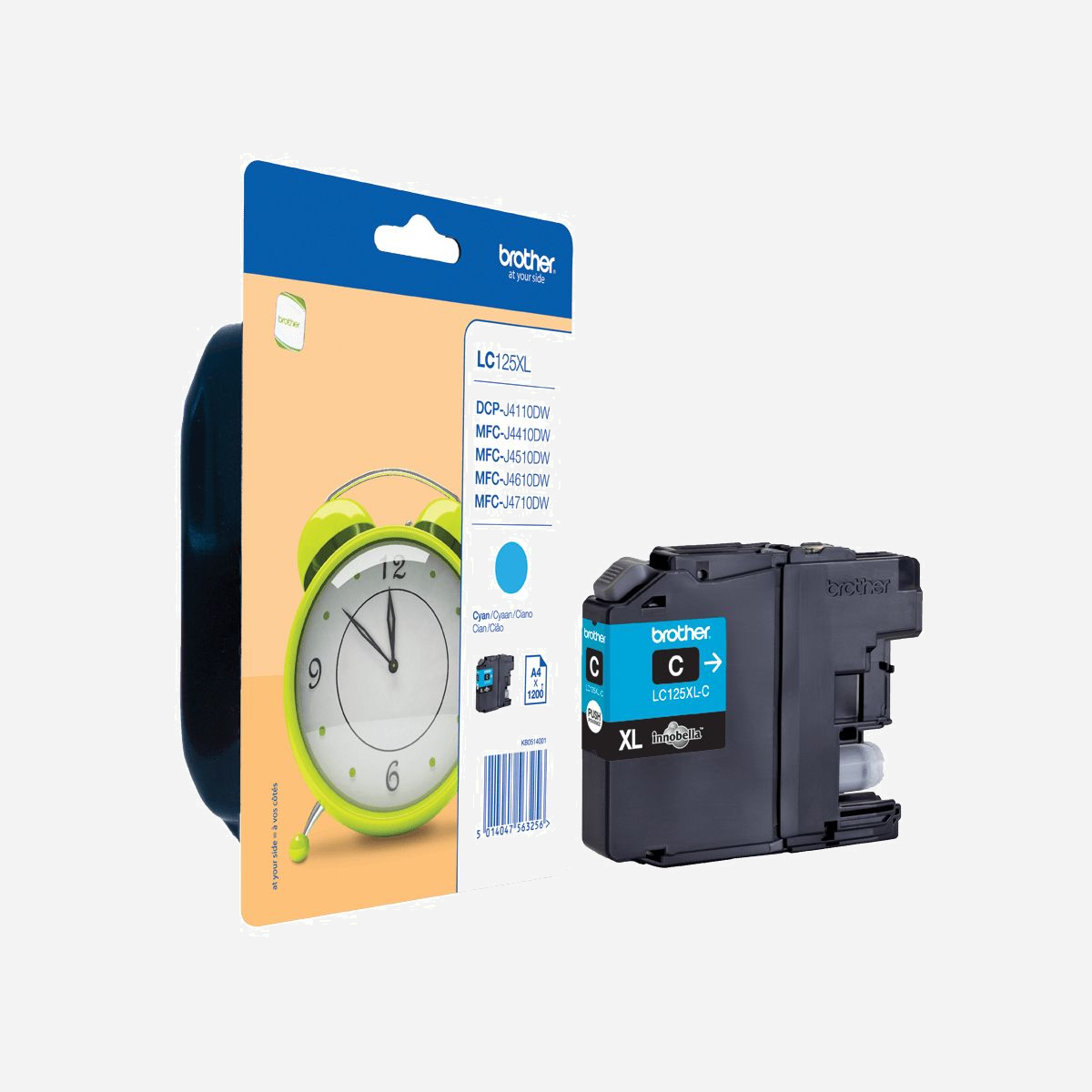 Cartouche d'encre Originale Brother LC-125XLCBP Cyan Jet d'Encre - Compatibilité DCP-J4110DW, MFC-J4410DW à MFC-J4710DW - 1 Pièce - Brother LC-125XLCBP. Couleurs d'impression: Cyan, Quantité: 1 pièce(s)