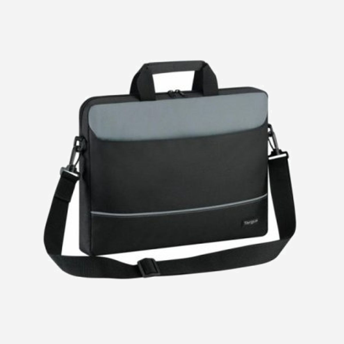 Targus TBT238EU Sacoche Ordinateur Portable 15.6" Polyester Noir/Gris 39,6cm Dimensions 385x280x43mm Poids 490g - Mallette pour ordinateur portable de valeur supérieure. Intellect+ de Targus assure une protection essentielle de votre ordinateur portable dans un design à chargement par le dessus, avec compartiment matelassé pour l'ordinateur portable et poche avant pratique pour ranger vos accessoires.