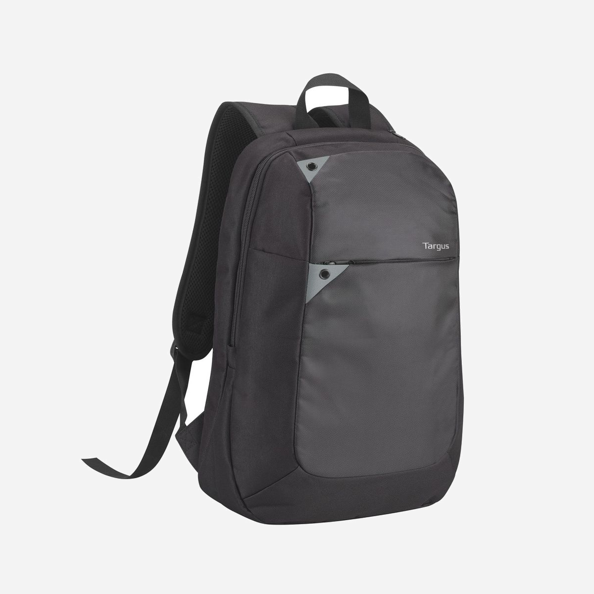 Targus TBB565GL Sac à dos 15.6" Noir/Gris Polyester 16L Compartiment Ordinateur portable, Poches Avant, Sangle d'épaule amovible, 425x310x120mm, 450g - Sac à dos pour ordinateur portable de valeur supérieure. Intellect + de Targus assure une protection essentielle de votre ordinateur portable dans un design à chargement par le côté, avec compartiment matelassé pour l'ordinateur portable et poche à accès rapide pour ranger vos accessoires.