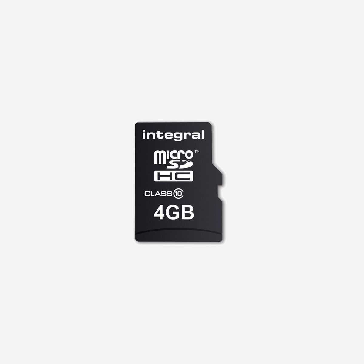 Integral MicroSDHC 4GB UHS-I Class 10 (U1) 20MB/s Lecture, incluant Adaptateur SD, FAT32, Température 0-60°C, RoHS - Integral 4GB ULTIMAPRO MICROSDHC CLASS 10. Capacité: 4 Go, Type de Carte Flash: MicroSD, Type de mémoire interne: UHS-I, Vitesse de lecture: 20 Mo/s, Classe de vitesse UHS: Class 1 (U1). Couleur du produit: Noir