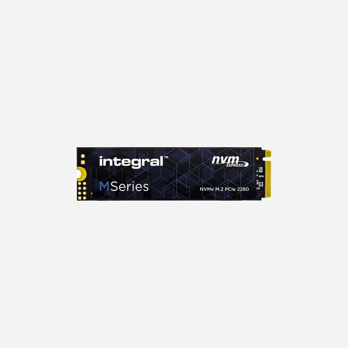 Integral SSD 128GB M.2 2280 PCIe NVMe 1.2 (INSSD128GM280NM1) - Lecture 1800 Mo/s, Écriture 600 Mo/s, TLC, Contrôleur Phison PS3111-S11 - Integral 128GB m Series M.2 2280 PCIe NVMe SSD. Capacité du Solid State Drive (SSD): 128 Go, Facteur de forme SSD: M.2, Vitesse de lecture: 1800 Mo/s, Vitesse d'écriture: 600 Mo/s, composant pour: PC