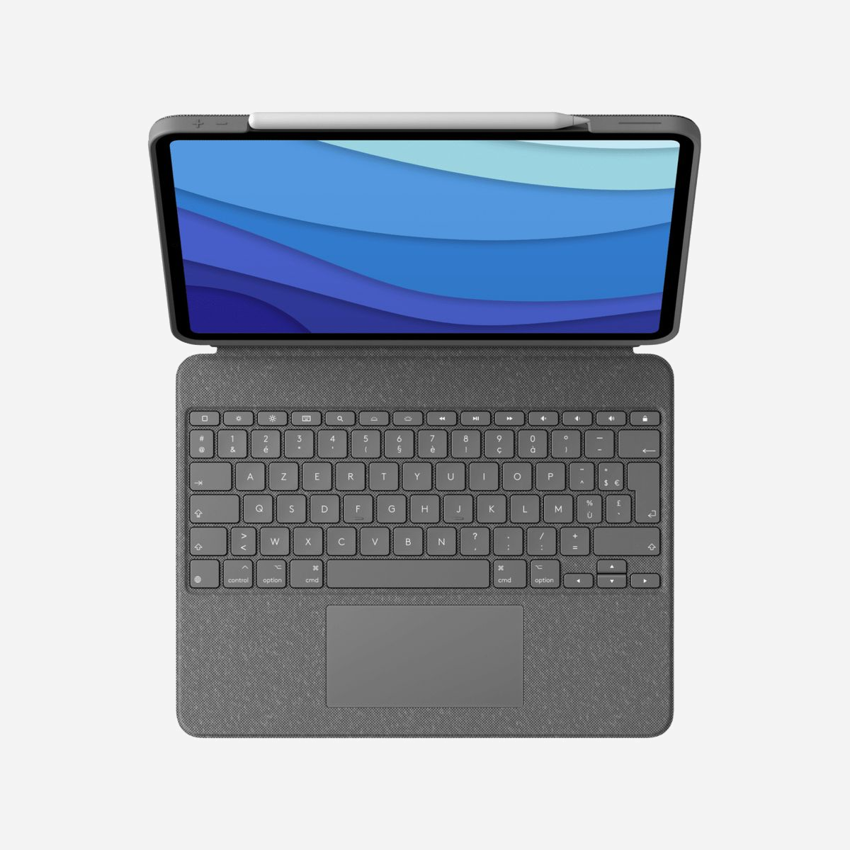 Logitech Combo Touch iPad Pro 12.9" (5e/6e gen) AZERTY Français, Trackpad, Smart Connector, Rétroéclairage ajustable, Gris Oxford, iPadOS - Logitech Combo Touch for iPad Pro 12.9-inch (5th generation). Disposition des touches du clavier: AZERTY, Language du clavier: Français, Dispositif de pointage: Trackpad. Compatibilité de marque: Apple, Compatibilité: iPad Pro 12.9" (6th gen) (A2436, A2764, A2437, A2766), iPad Pro 12.9-inch (5th gen) (A2378, A2461,..., Couleur du produit: Gris. Technologie de connectivité: Station d'accueil, Interface de l'appareil: Smart Connector. Source d'alimentation: Station d'accueil. Système mobile supporté: iPadOS