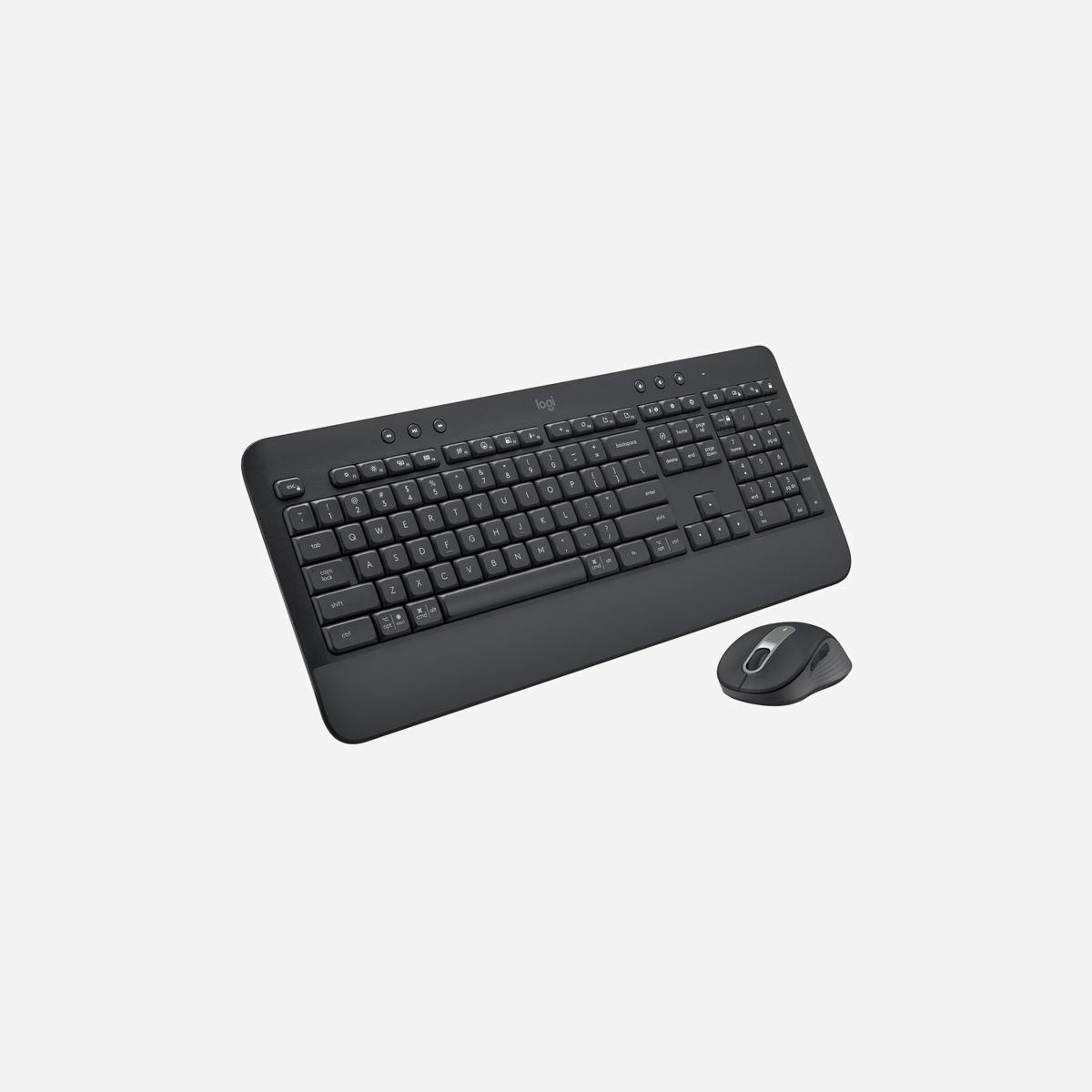Logitech Signature MK650 for Business - Ensemble Clavier QWERTY US International & Souris Bluetooth, 4000 DPI, Logi Bolt USB, Graphite - Signature MK650 for Business. Une souris facile à déployer qui améliore la productivité de 50% par rapport au pavé tactile d'un ordinateur portable1. Avec deux modes de connexion, elle offre davantage de compatibilité que la plupart des marques de périphériques sur le marché. Lorsqu'elle est couplée via un récepteur USB Logi Bolt, elle fournit un mode Connexions sécurisées uniquement, protection Bluetooth Low Energy sécurité mode 1, niveau 4. Vous pouvez également directement vous connecter via Bluetooth Low Energy lorsque la flexibilité multi-plateforme est importante pour vous. Sa roulette SmartWheel passe automatiquement de la précision ligne par ligne à la rotation libre, et possède des boutons personnalisables. Grâce à la technologie SilentTouch, le bruit des clics est réduit de 90%. Les tensions musculaires de l'avant-bras sont réduites de 25% par rapport au pavé tactile d'un ordinateur portable. Cela représente moins de fatigue et d'inconfort. Elle est dotée d'une forme profilée et d'une zone souple pour le pouce. Sûre, confortable, polyvalente, compatible: elle améliore l’expérience et la productivité des employés.<br><br><b>L'ENSEMBLE SANS FIL ESSENTIEL POUR TOUT LE MONDE</b><br>- SÉCURITÉ DE QUALITÉ PROFESSIONNELLE - Logi Bolt offre une compatibilité multi-plateforme et des connexions fiables, même dans les environnements sans fil encombrés. Complètement chiffré avec sécurité FIPS lors du couplage avec un récepteur USB Logi Bolt.<br>- DEUX MODES DE CONNEXION - Choisissez entre le récepteur USB sécurisé Logi Bolt ou la technologie sans fil Bluetooth Low Energy<br>- COMPATIBILITÉ DE NIVEAU SUPÉRIEUR - Logi Bolt fonctionne avec à peu près tous les systèmes d'exploitation et toutes les plates-formes<br>- PRATIQUE ET PRÊT À L’EMPLOI - Couplez jusqu'à six souris et claviers sans fil Logi Bolt à un seul récepteur USB Logi Bolt<br>- DONNEZ-VOUS DES OPTIONS - Simplifiez les tâches répétitives sur votre souris ou clavier Logi Bolt à l'aide du logiciel Logi Options.<br>- L'ENSEMBLE SANS FIL ESSENTIEL - Une mise à niveau sans fil idéale pour tout le monde. Sa technologie, son design et ses fonctionnalités font de MK650 for Business l'ensemble sans fil essentiel pour le plus grand nombre.<br>- COMPATIBILITÉ POLYVALENTE - L’ensemble Signature MK650 for Business fonctionne avec tous les principaux systèmes d'exploitation et applications professionnelles, sur les ordinateurs de bureau, les ordinateurs portables et les tablettes, pour un déploiement transparent et une plus grande tranquillité d'esprit.<br>- SMARTWHEEL - Bénéficiez d'une précision par palier pour les documents et d'un défilement ultra-rapide pour les longues pages Web. Changez de mode en un seul mouvement de la roulette SmartWheel.<br>- CONFORT AMÉLIORÉ - La forme profilée, la zone douce pour le pouce et les revêtements latéraux en caoutchouc ont été conçus pour augmenter le confort. En outre, l'activité musculaire des avant-bras des utilisateurs de souris est inférieure de 25% à celle des utilisateurs de pavé tactile.<br>- CONÇU POUR LE TRAVAIL<br>- LE MARIAGE DE LA MOBILITÉ ET DU CONFORT<br>- UNE MISE À JOUR IDÉALE POUR TOUT LE MONDE - Des touches de raccourci pour plus d'efficacité, un clavier résistant aux éclaboussures et une autonomie longue durée des piles permettent de continuer à travailler.<br>- MEILLEURE COMPATIBILITÉ<br>- PLUS RELAXANT<br>- L'ENSEMBLE SIGNATURE MK650 POUR LES PROFESSIONNELS - Compatible avec tous les principaux systèmes d'exploitation et plates-formes, il est facile à déployer et à gérer.<br>- UN ENSEMBLE CONÇU POUR LE CONFORT<br>- POUR LES LONGUES JOURNÉES AU BUREAU<br>- CONÇU POUR UN CONFORT CONTINU TOUT AU LONG DE LA JOURNÉE - Le repose-poignets intégré au clavier complète l’espace souple pour le pouce et les revêtements en caoutchouc de la souris.