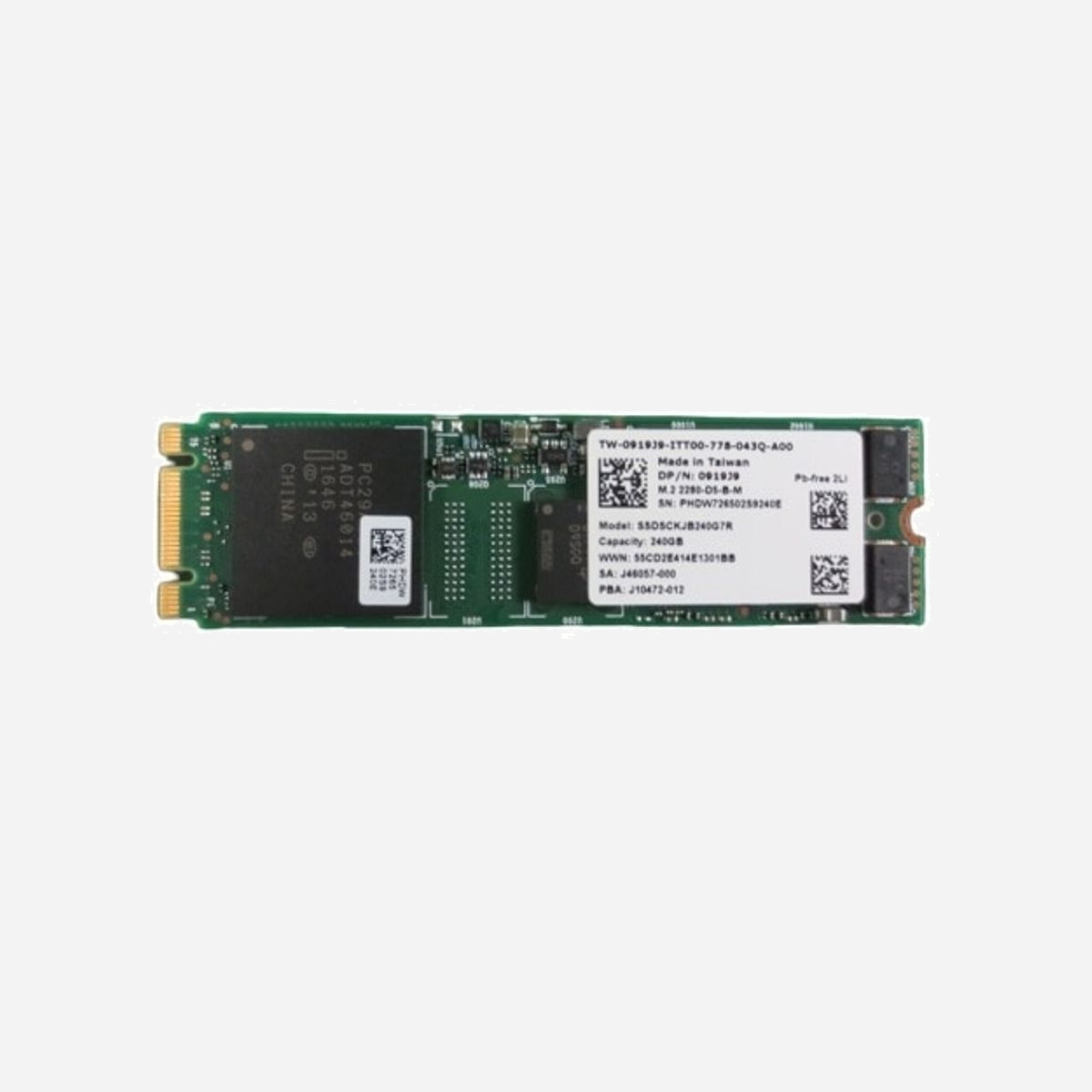 DELL SSD 240 Go M.2 SATA III 6 Gbit/s Référence 400-ASDQ pour Serveur/Station de travail, Facteur de Forme M.2, Code SH : 84717070 - DELL 400-ASDQ. Capacité du Solid State Drive (SSD): 240 Go, Facteur de forme SSD: M.2, Taux de transfert des données: 6 Gbit/s, composant pour: Serveur/Station de travail