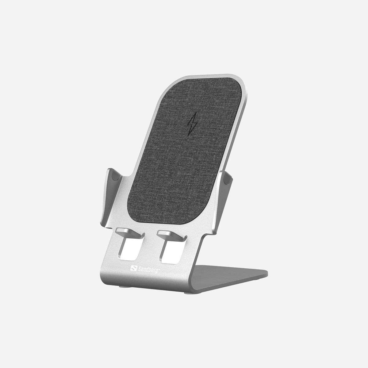 Sandberg 441-51 Chargeur Smartphone Gris USB-C 15W Charge Rapide sans Fil Qi Aluminium Protection Surtension/Surchauffe 5/9V 2A - Avec le Sandberg Wireless Charger Stand 15W Alu, vous rechargez votre smartphone sans fil ! Il vous suffit de placer votre smartphone sur l'élégant plateau de charge en aluminium. Le tour est joué ! Votre téléphone commencera à se charger immédiatement sans être relié à aucun câble. Compatible avec les smartphones compatibles QI.
