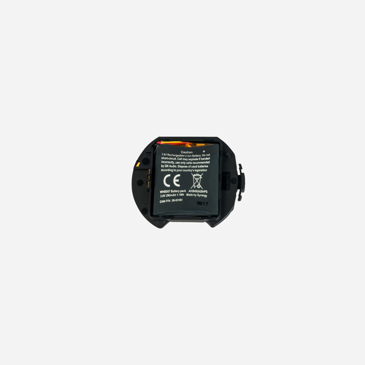 Batterie de remplacement Jabra 14151-09 pour micro-casques Engage 65/75, Li-Ion 3.8V 290mAh, compatible Bluetooth, Noir, conditionnement unitaire. - Bloc batterie de remplacement pour micro-casques Jabra Engage 55, Engage 65 et 75 Mono et Stéréo.