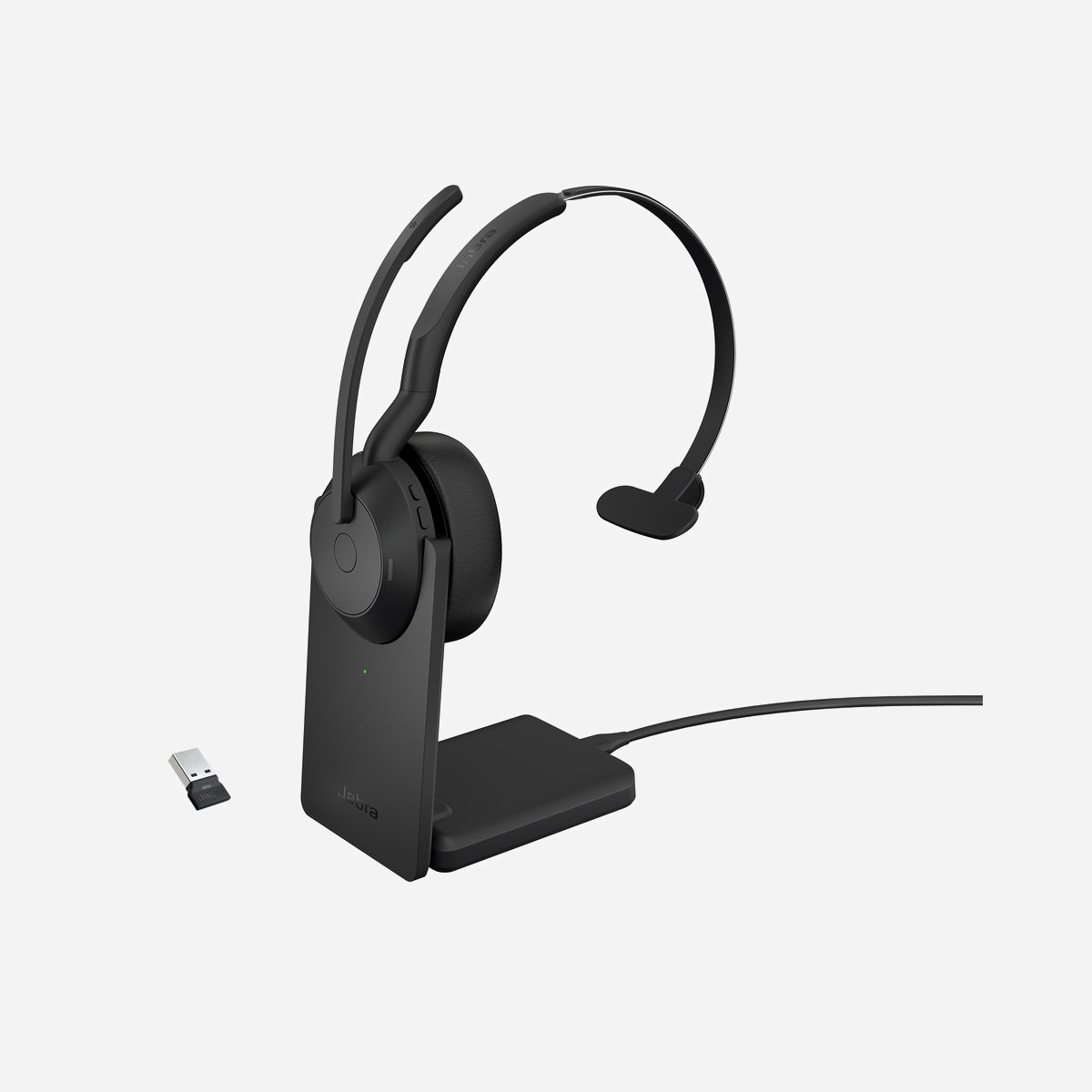 Jabra 25599-889-989 Casque Arceau Mono Bluetooth 5.2 Portée 30m Noir - Micro Anti-bruit, UC, Autonomie 18h, Base de Charge USB-C - Jabra 25599-889-989. Type de produit: Casque. Technologie de connectivité: Avec fil &sans fil, Bluetooth. Utilisation recommandée: Bureau/Centre d'appels. Fréquence des écouteurs: 20 - 20000 Hz. Portée du routeur sans fil: 30 m. Longueur de câble: 1,2 m. Poids: 79 g. Couleur du produit: Noir