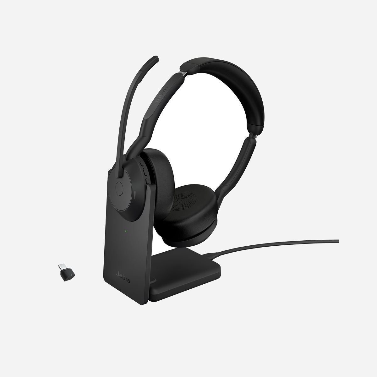 Jabra 25599-989-889 Casque Arceau Binaural Bluetooth 5.2 & Filaire USB-C, Portée 30m, ANC, Micro 4 MEMS, Autonomie 18h, Noir - Jabra 25599-989-889. Type de produit: Casque. Technologie de connectivité: Avec fil &sans fil, Bluetooth. Utilisation recommandée: Bureau/Centre d'appels. Fréquence des écouteurs: 20 - 20000 Hz. Portée du routeur sans fil: 30 m. Longueur de câble: 1,2 m. Poids: 130 g. Couleur du produit: Noir