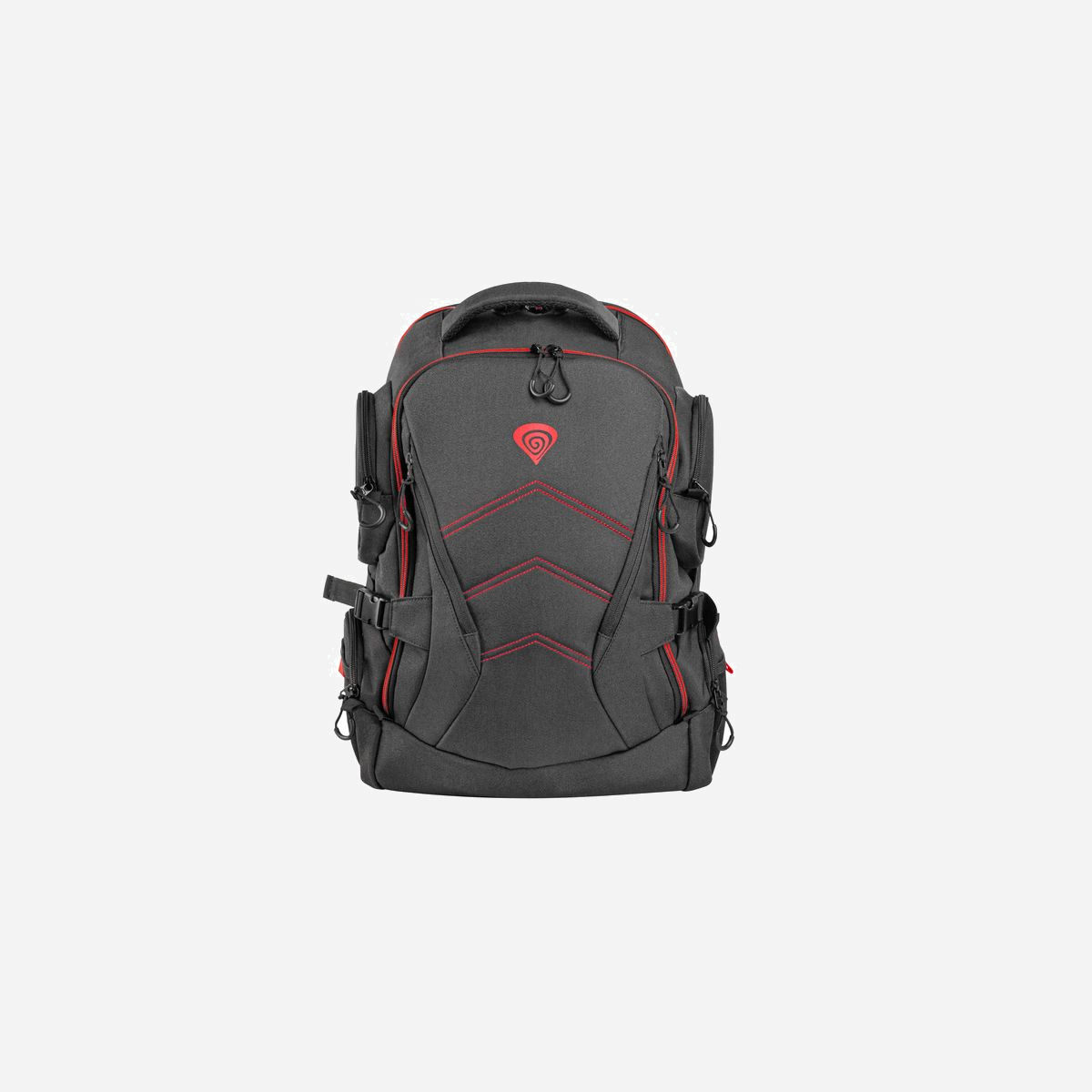 GENESIS Pallad 550 Sac à dos 17.3" Polyester Noir/Rouge, 2 compartiments, poche tablette/clavier/écouteurs, résistant eau/chocs/rayures, 510x345x200mm - GENESIS Pallad 550. Type d'étui: Sac à dos, Taille maximale de l’écran: 43,9 cm (17.3"), Nombre de compartiments: 2, Portable à là main, Sangle épaule. Poids: 1,4 kg. Coloration de surface: Monochromatique