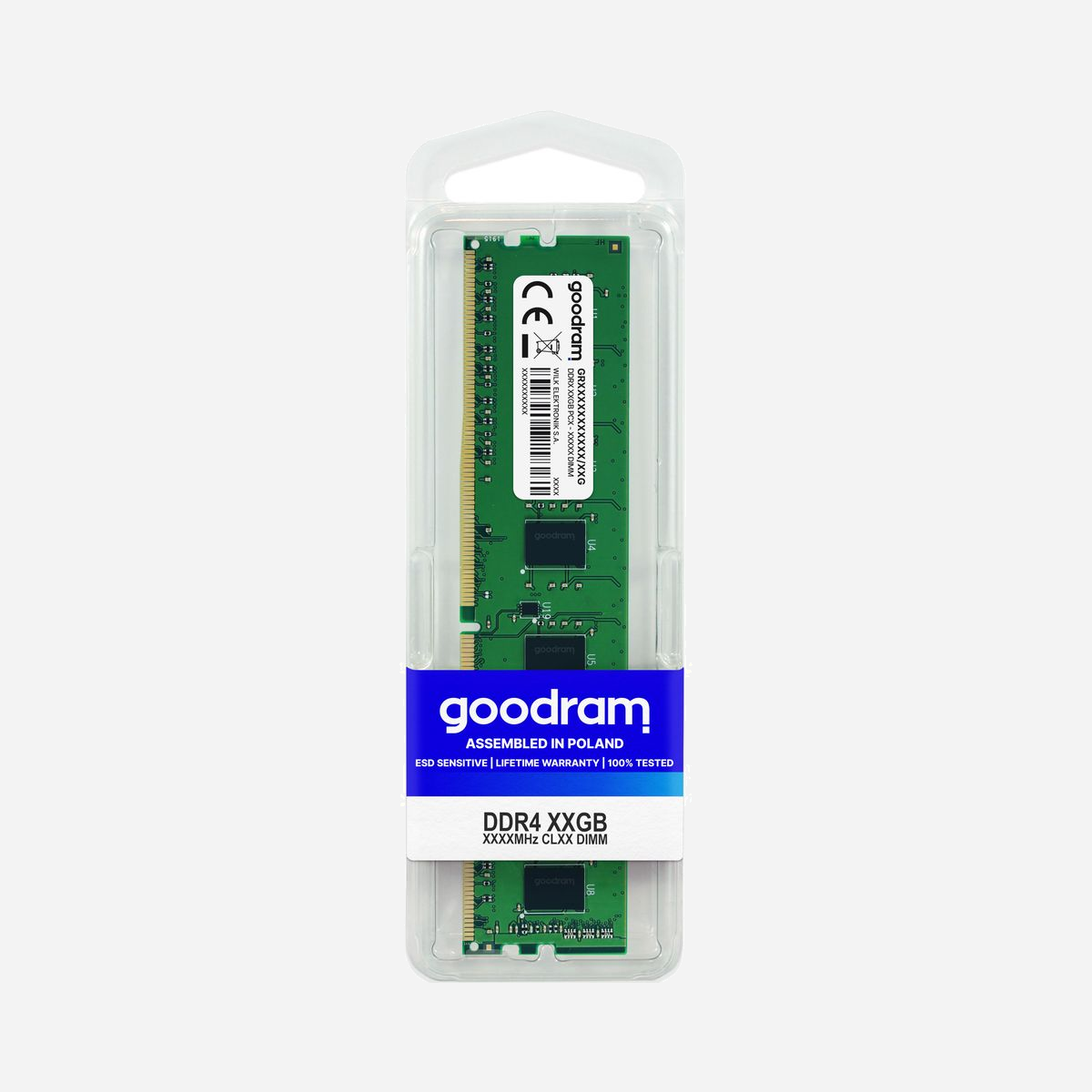 Goodram DDR4 16GB 2666MHz CL19 DIMM 288-pin 1.2V (1x16GB) Module Mémoire PC/Serveur - GR2666D464L19/16G - Goodram GR2666D464L19/16G. composant pour: PC/serveur, Mémoire interne: 16 Go, Disposition de la mémoire (modules x dimensions): 1 x 16 Go, Type de mémoire interne: DDR4, Fréquence de la mémoire: 2666 MHz, Support de mémoire: 288-pin DIMM, Latence CAS: 19