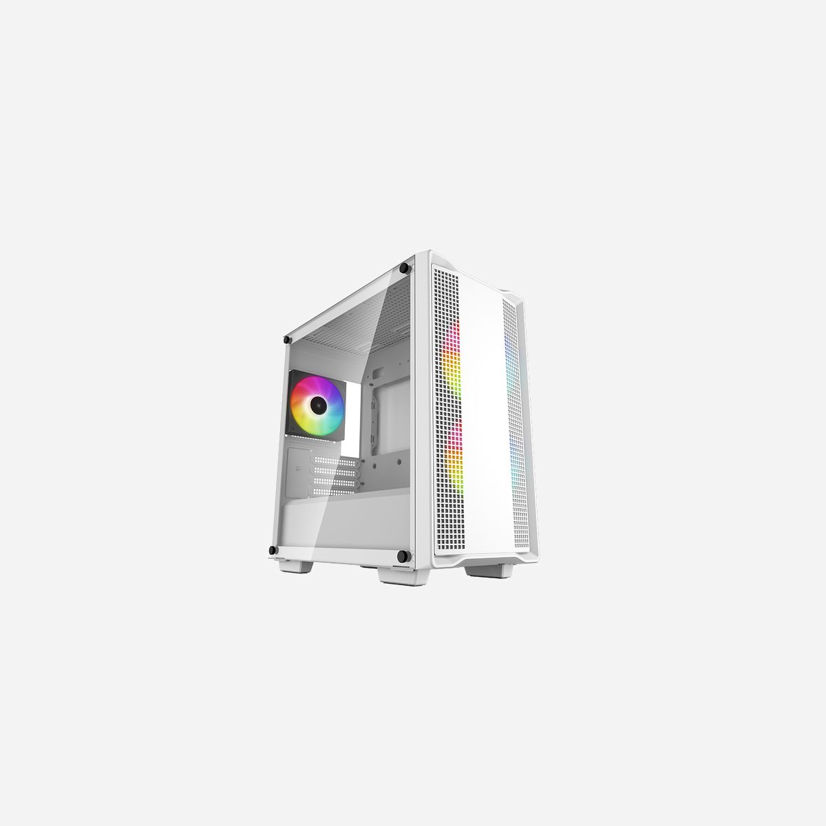 DeepCool CC360 WH ARGB Mini Tower Blanc - Boîtier PC Micro ATX/Mini-ITX, 2x120mm Avant, 1x120mm Arrière, USB 3.2 Gen 1, Acier/Verre Trempé - DeepCool CC360 WH ARGB. Format: Mini Tower, Type: PC, Couleur du produit: Blanc. Emplacement d'alimentation: Bas, Facteurs de forme d'alimentation pris en charge: ATX, PS2. Ventilateurs installés avant: 2x 120 mm, Prise en charge des diamètres des ventilateurs avants: 120,140 mm, Ventilateurs arrières installés: 1x 120 mm. Tailles de disques durs supportées: 2.5,3.5". Largeur: 215 mm, Profondeur: 418 mm, Hauteur: 431 mm