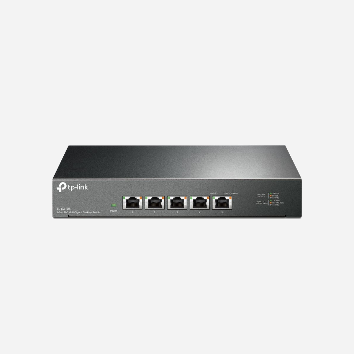 TP-Link TL-SX105 Commutateur Non-Géré 5 Ports 10G Ethernet (100/1000/10000) RJ-45, Capacité de Commutation 100 Gbit/s, Montage Mural - TP-Link TL-SX105. Type de commutateur: Non-géré. Type de port Ethernet RJ-45 de commutation de base: 10G Ethernet (100/1000/10000), Quantité de ports Ethernet RJ-45 de commutation de base: 5. Répertoire MAC: 32000 entrées, Capacité de commutation: 100 Gbit/s. Standards réseau: IEEE 802.1p, IEEE 802.3ab, IEEE 802.3an, IEEE 802.3bz, IEEE 802.3u, IEEE 802.3x. Montage mural