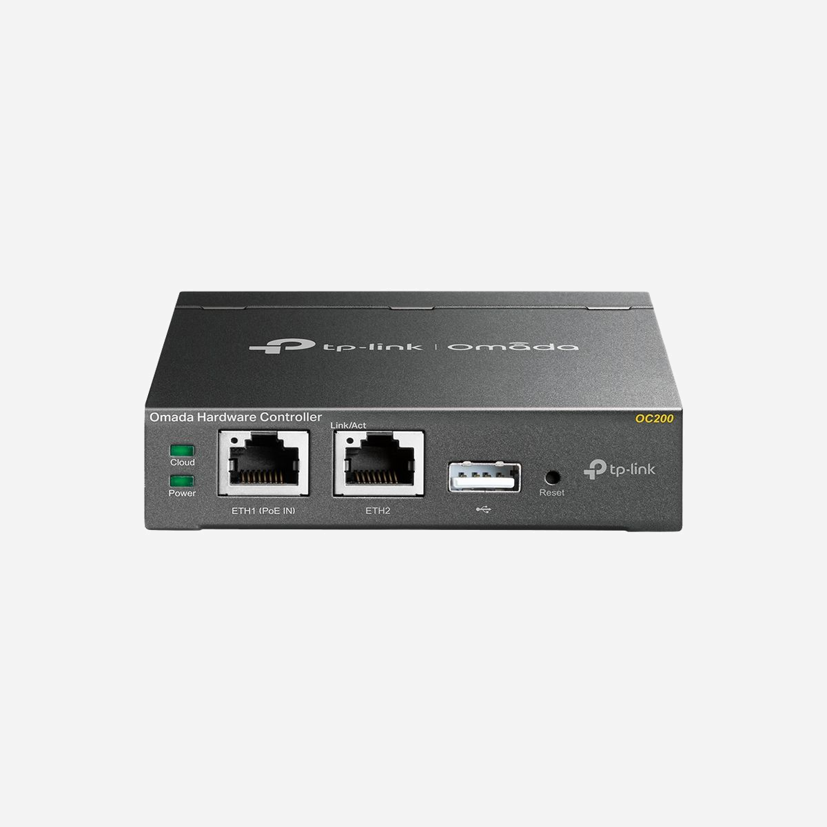 TP-Link Omada OC200 Contrôleur Cloud, CPU 1200MHz, 1024Mo DDR3, 4Go Flash, 2x RJ45 10/100, PoE 802.3af/at, Sécurité WEP/WPA/WPA2, VLAN, Noir - TP-Link Omada OC200. Couleur du produit: Noir. Type d'antenne: Interne. Fréquence du processeur: 1200 MHz, Mémoire interne: 1024 Mo, Type de mémoire interne: DDR3. LAN Ethernet : taux de transfert des données: 10,100 Mbit/s, Standards réseau: IEEE 802.3af, IEEE 802.3at. Algorithme de sécurité soutenu: SSID, WEP, WPA, WPA-PSK, WPA2, WPA2-PSK