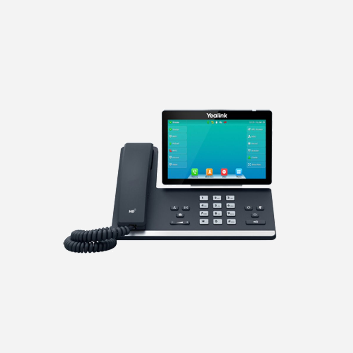 Yealink SIP-T57W Téléphone IP Gris, Combiné Filaire, Écran LCD 7" 800x480 Tactile, Wifi 802.11ac, Gigabit Ethernet, PoE, Bluetooth, Répertoire 1000 Entrées - Yealink SIP-T57W. Type de produit: Téléphone IP, Couleur du produit: Gris, Type de combiné: Combiné filaire. Modes DTMF (Dual-Tone Multi-Frequency): In-band, En dehors de la bande, Info SIP. Capacité du répertoire: 1000 entrées. Commande de volume: Boutons. Écran: LCD, Taille de l'écran: 17,8 cm (7"), Résolution de l'écran: 800 x 480 pixels