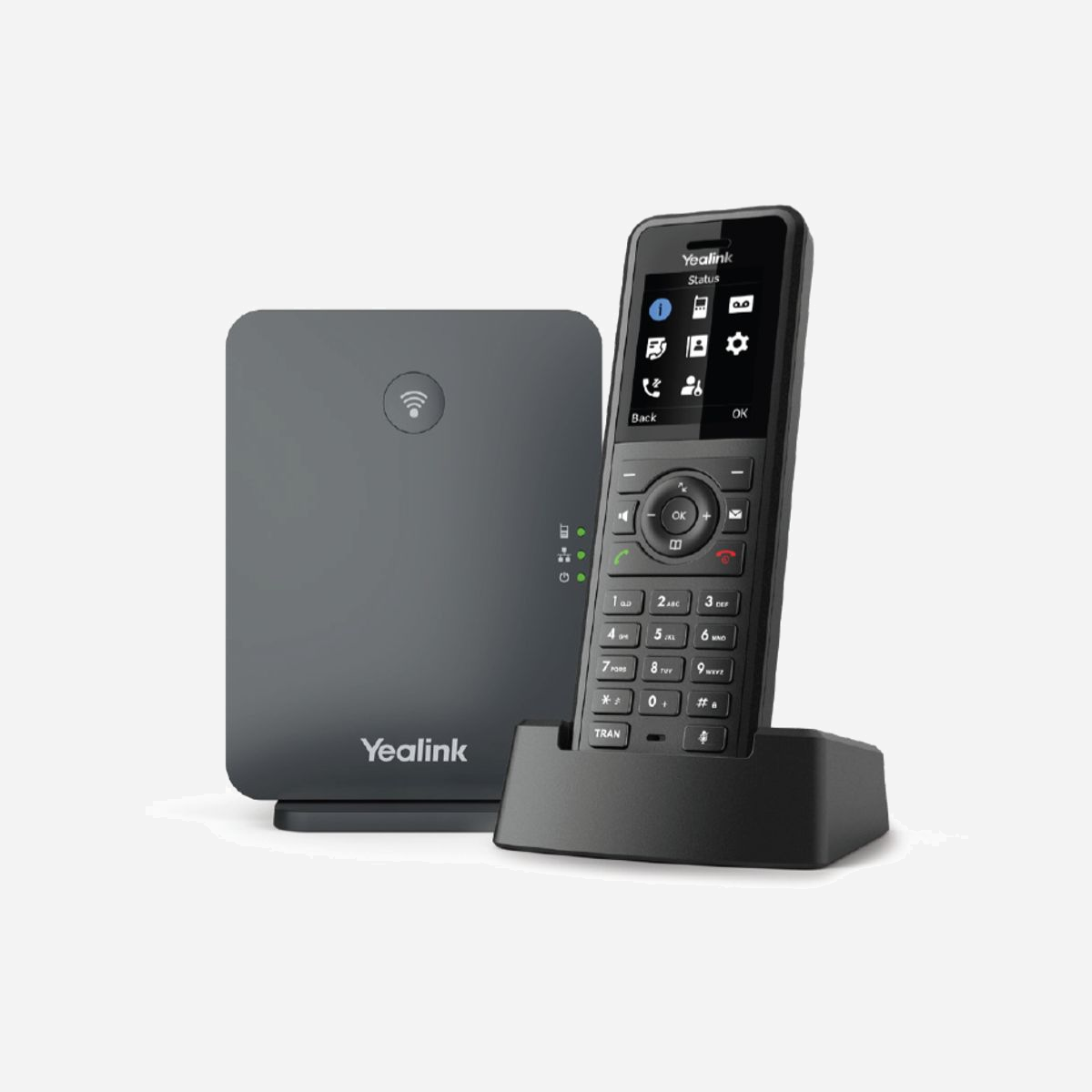 Yealink W77P Téléphone IP DECT, Combiné sans fil noir, Écran TFT 1.8", Fast Ethernet, PoE, Bluetooth, Portée 300m, Répertoire 1000 contacts, IP54 - Yealink W77P. Type de produit: Téléphone IP, Couleur du produit: Noir, Type de combiné: Combiné sans fil. Portée maximum intérieur: 50 m, Porteé maximum extérieur: 300 m, Modes DTMF (Dual-Tone Multi-Frequency): Info SIP. Capacité du répertoire: 1000 entrées. Écran: TFT, Taille de l'écran: 4,57 cm (1.8"), Résolution de l'écran: 128 x 160 pixels. Type d'interface LAN Ethernet: Fast Ethernet, LAN Ethernet : taux de transfert des données: 10,100 Mbit/s