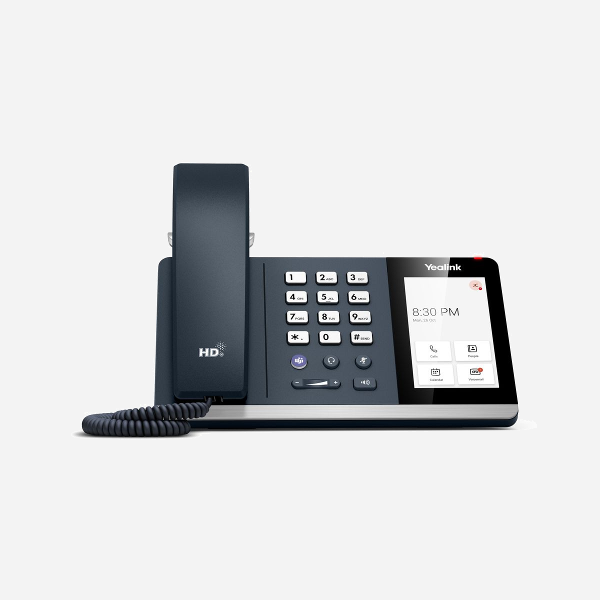 Yealink MP54 E2 Teams - Téléphone IP Android 13, écran tactile 4", Wi-Fi 5, Bluetooth 5.2, double Gigabit Ethernet, PoE, codecs HD - - Android 13 OS<br>- Écran tactile capacitif de 4 pouces (480 x 800)<br>- Audio HD optimal, technologie anti-bruit Yealink<br>- Combiné magnétique<br>- Bouton dédié à Microsoft Teams<br>- Interface utilisateur adaptée à Microsoft Teams<br>- Bluetooth 5.2 intégré et Wi-Fi 5 bi-bande 2.4G/5G<br>- 1x port USB de type A, prend en charge le casque d'écoute USB<br>- Double port Gigabit Ethernet<br>- Prise en charge de Microsoft TAC et YMCS<br>- Montable au mur<br>- Prise en charge IEEE 802.3af PoE, sans alimentation